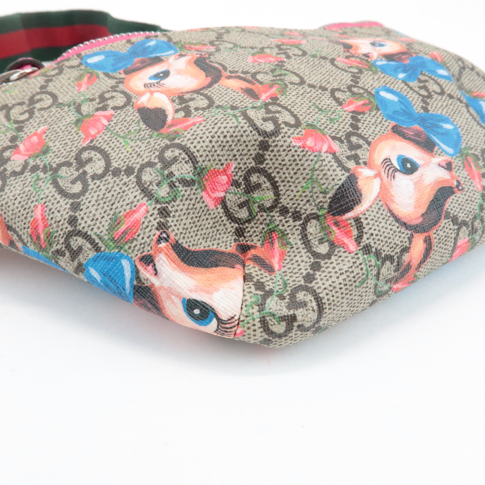 GUCCI GG Supreme Childrens Bambi Floral Waist Bag Beige Pink 502095 Used