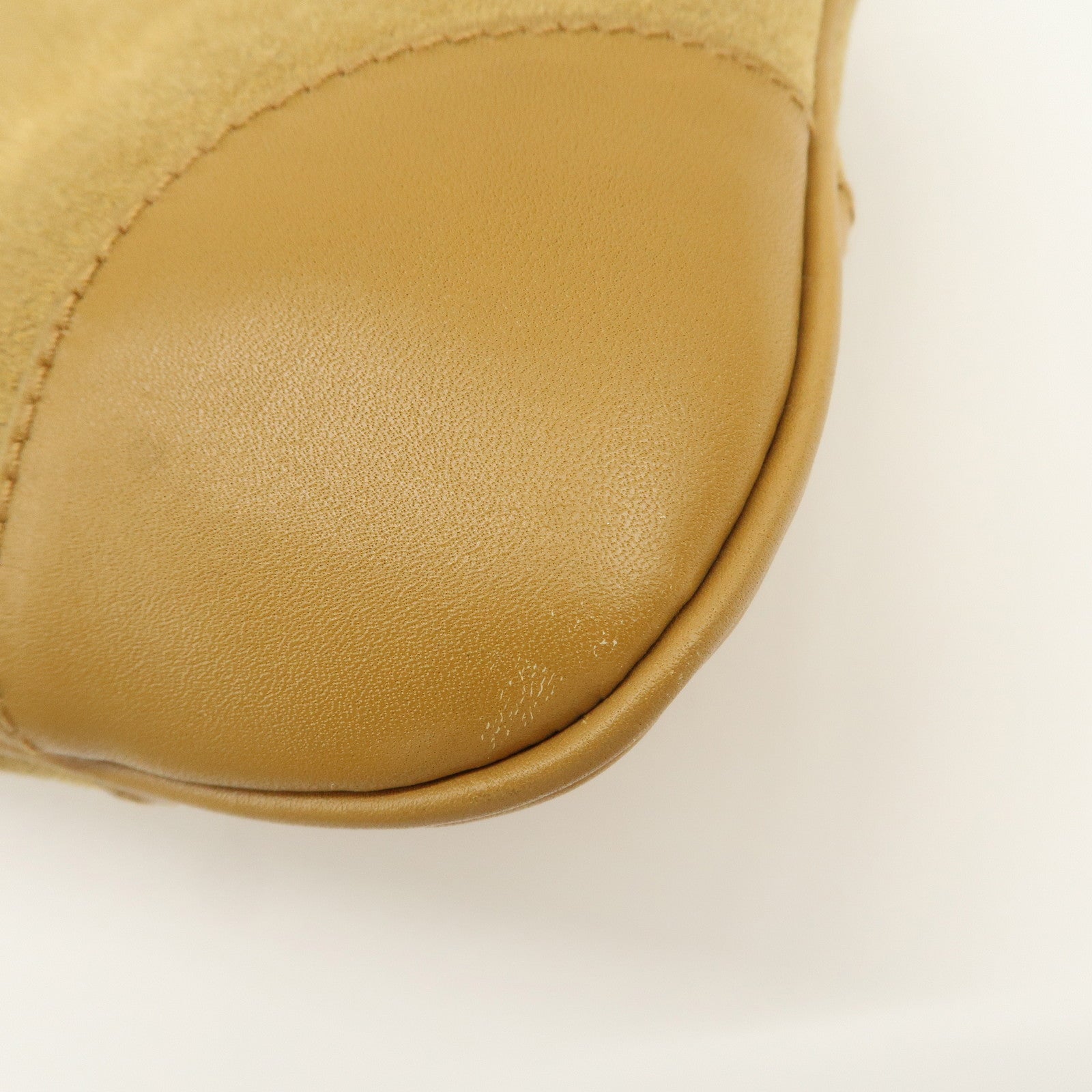 GUCCI Bamboo Suede Leather Kandinsky Shoulder Bag Yellow 001・4096