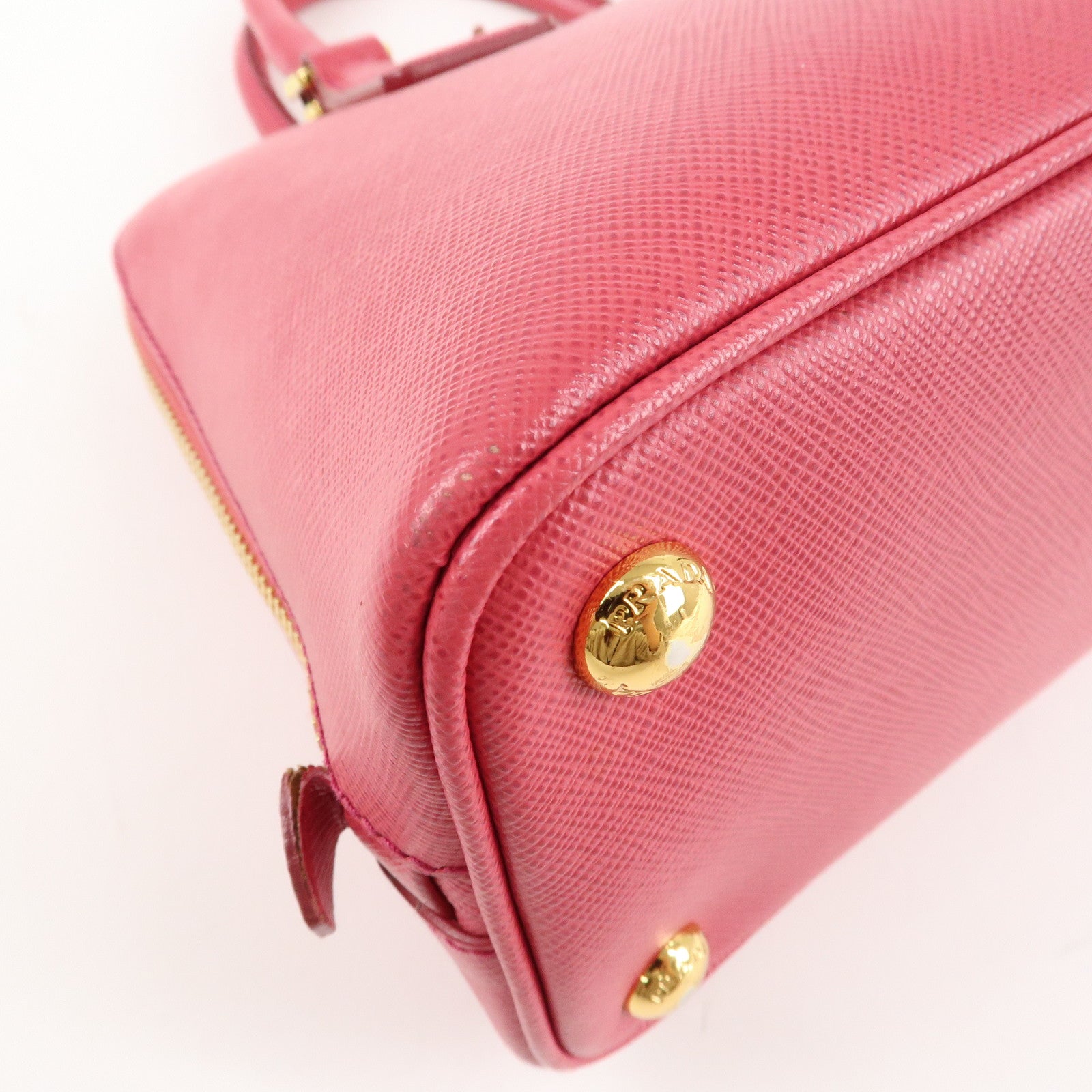 PRADA Promenade Small Saffiano Leather 2Way Bag Hand Bag Pink BL0838 Used