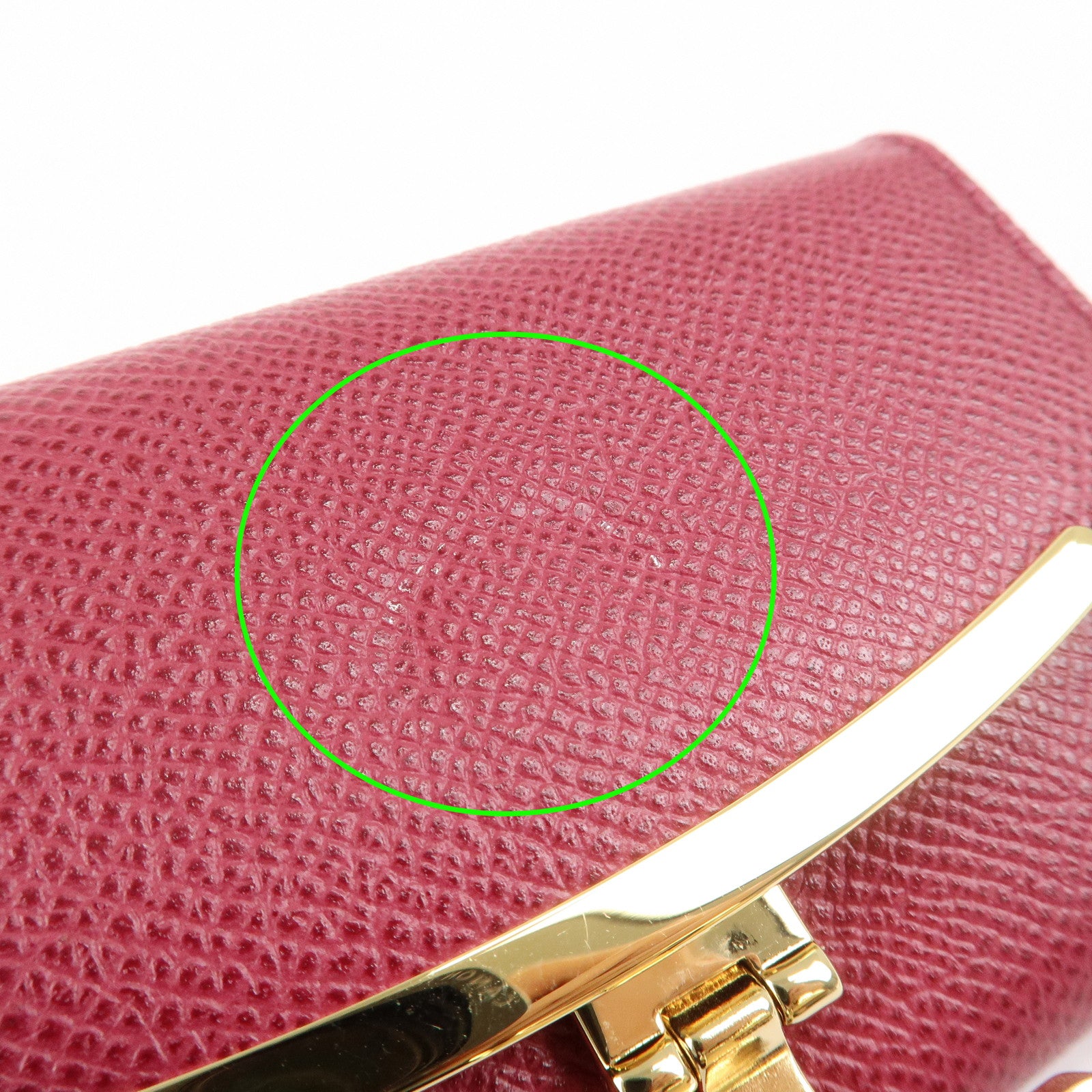 Ferragamo Gancini Leather 6 Ring Key Chain Key Case Red Gold