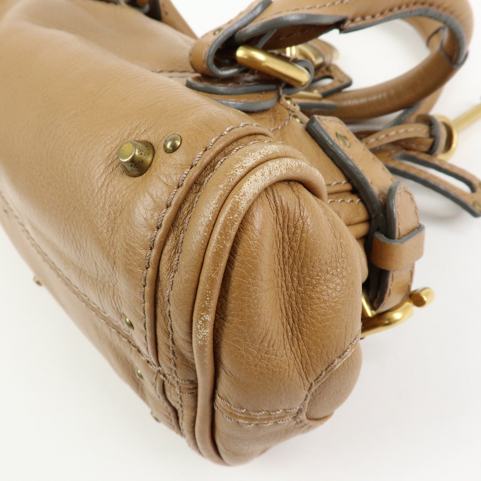 Chloe Paddington Leather Mini Hand Bag Boston Bag Brown