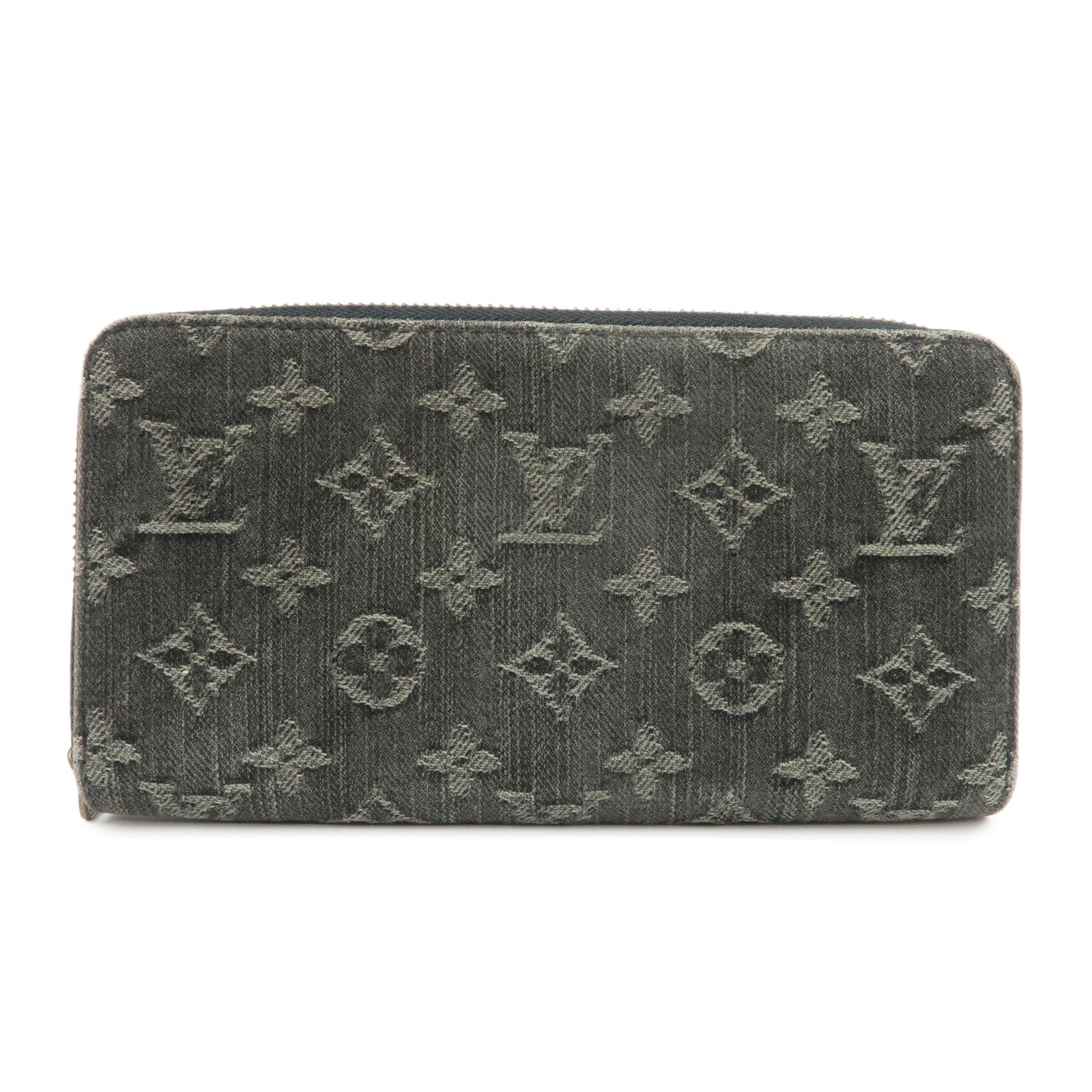 Louis Vuitton Monogram Denim Zippy Wallet Noir Black M95614