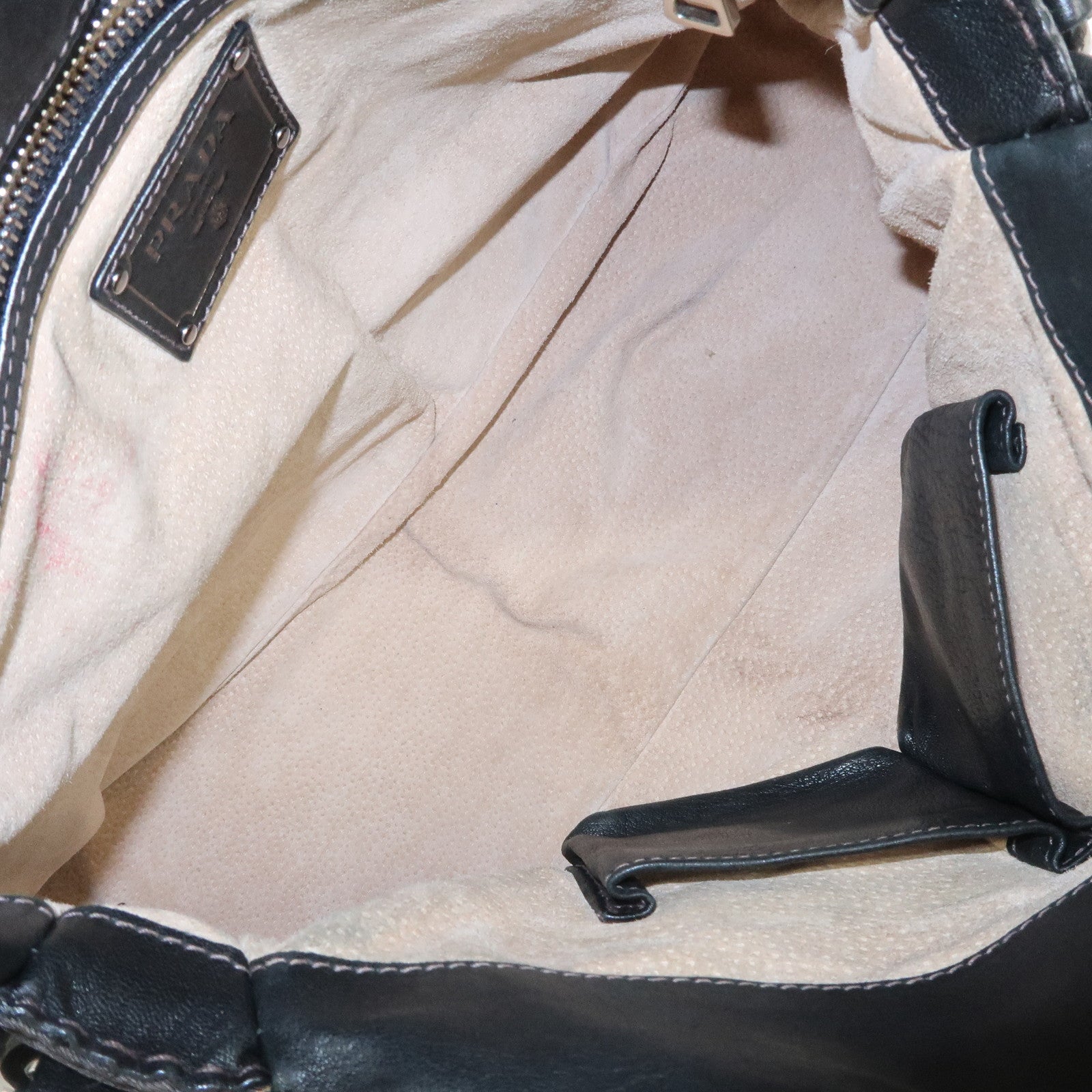 PRADA Nylon Leather 2Way Hand Shoulder Bag Black Camouflage BL0688