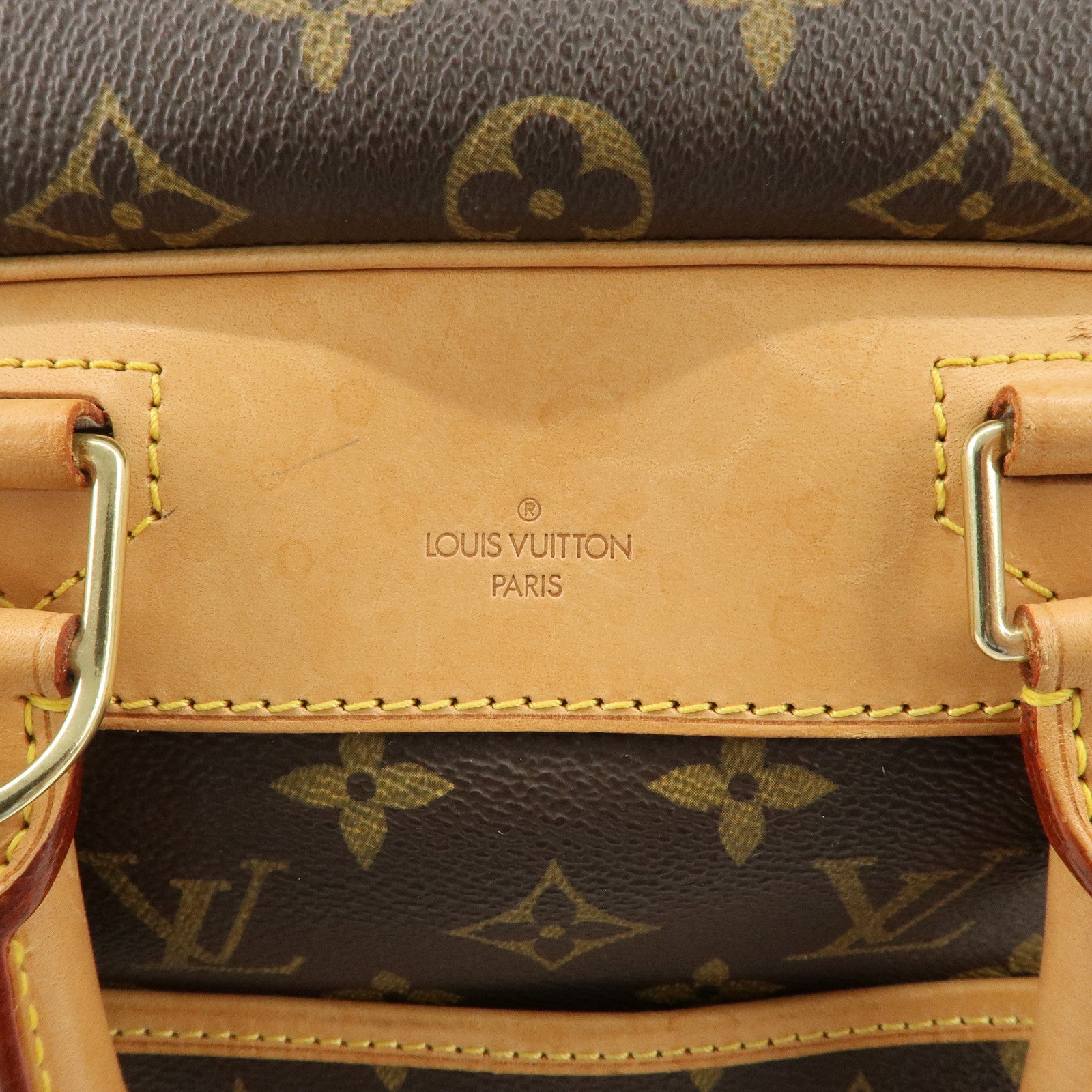 Louis Vuitton Monogram Deauville Hand Bag Brown M47270 Used