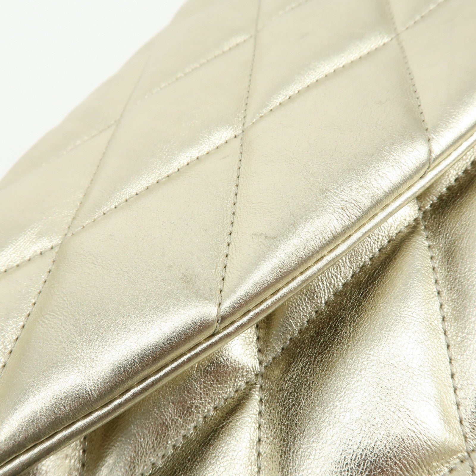 SAINT LAURENT PARIS Sade Leather Clutch Bag Gold 1655004