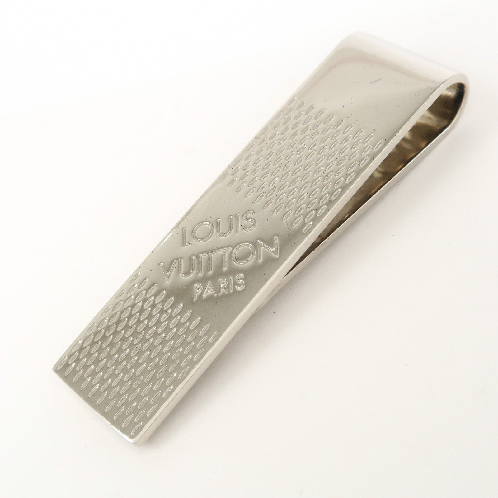 Louis Vuitton Damier Metal Bill Clip Money Clip Silver M67919