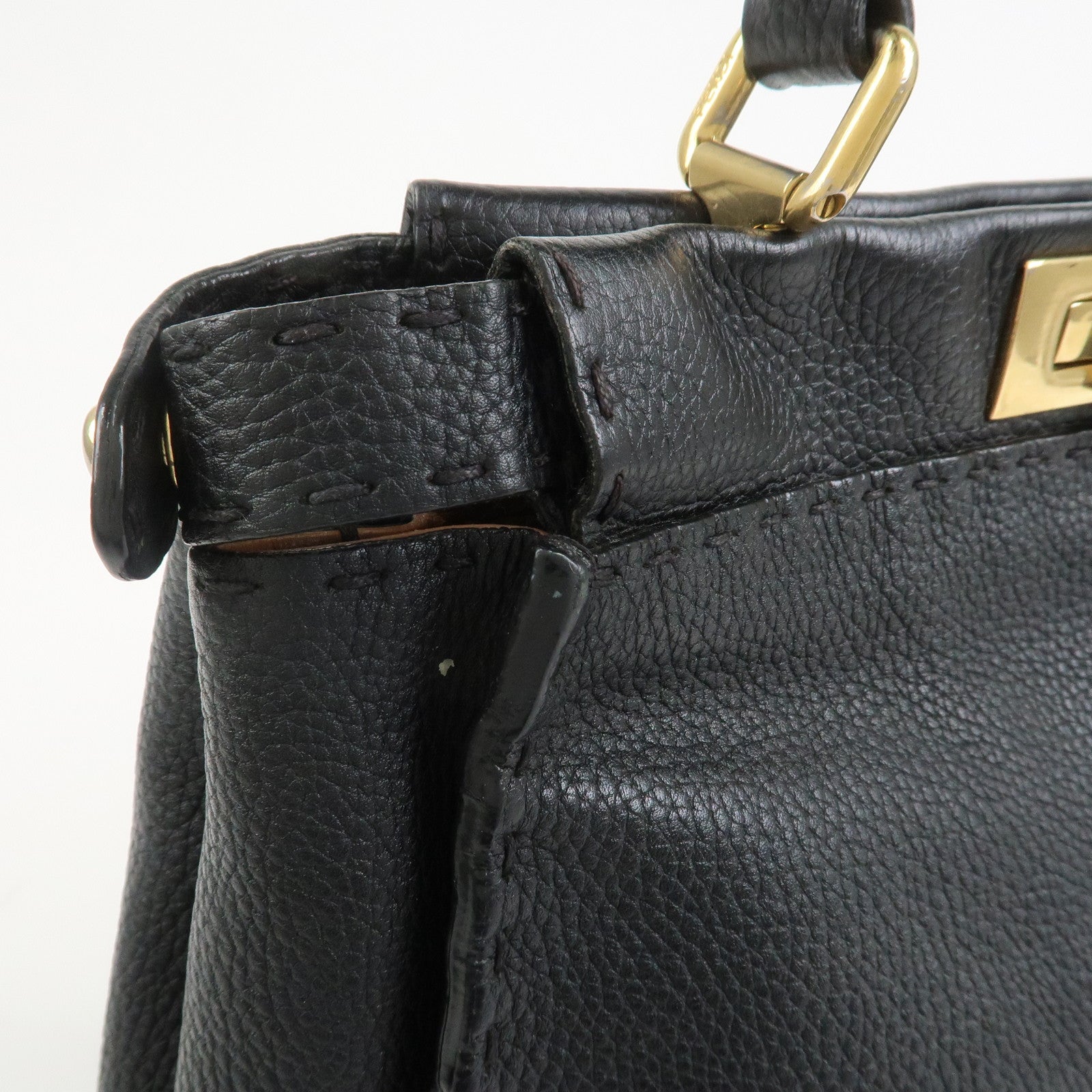 FENDI Selleria Peekaboo Leather 2Way Bag Hand Bag Shoulder Bag