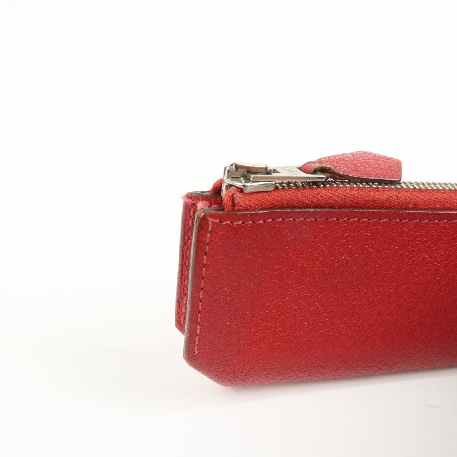 HERMES Piccolo Chevre Leather Pen Case Red