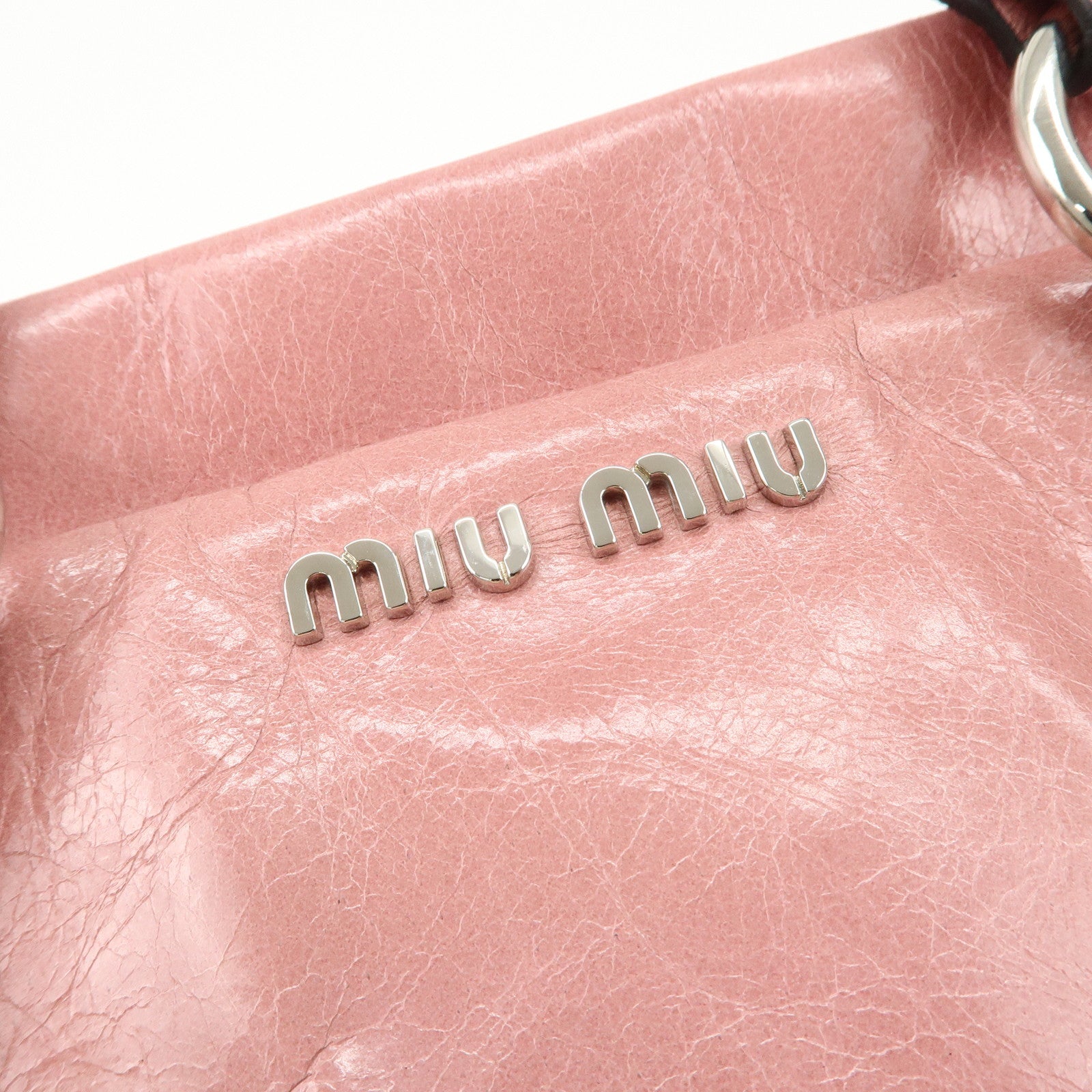 MIU MIU Vitello Lux 2Way Bag Hand Bag Shoulder Bag Pink RN0955