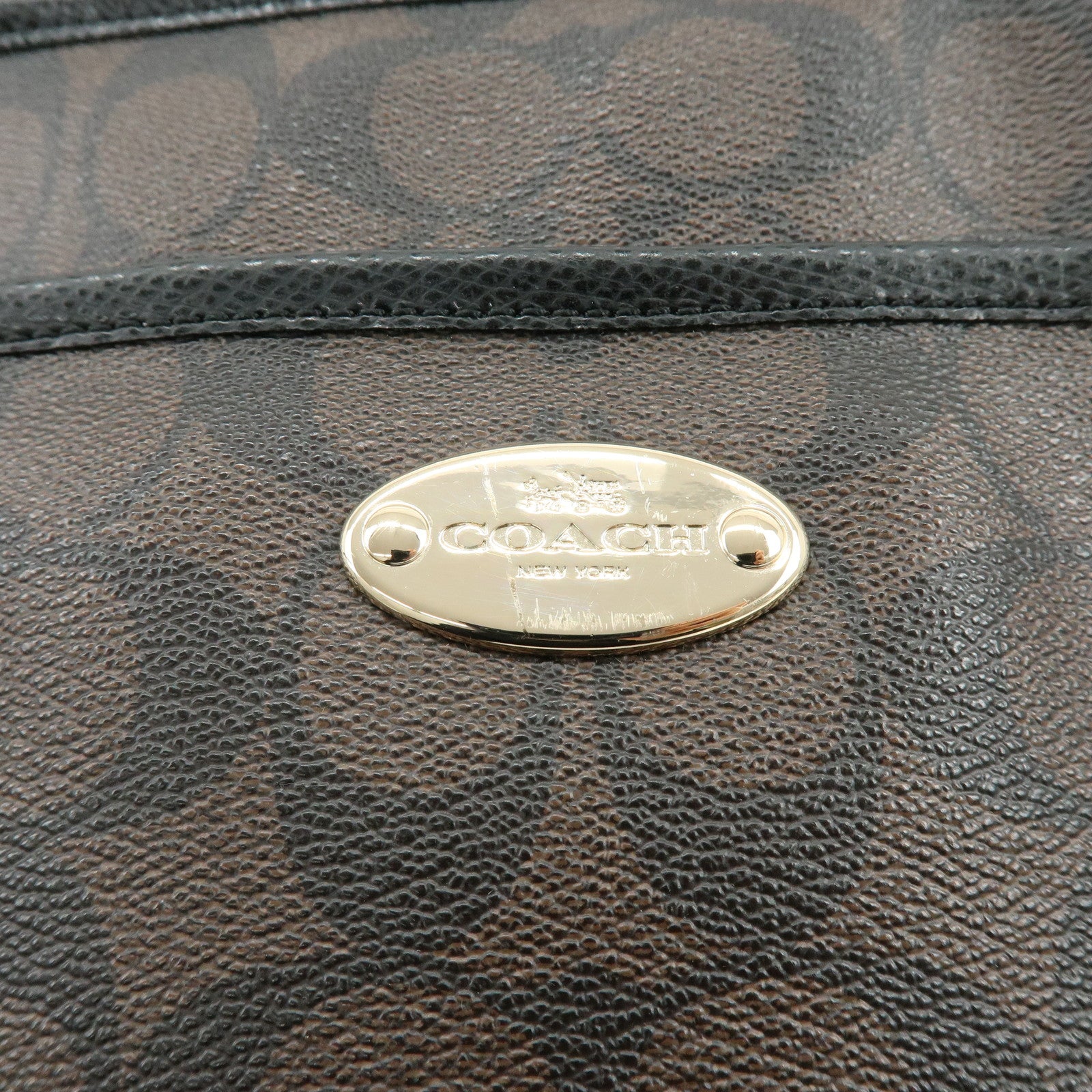 COACH Signature Margot Set of 2 PVC Leather Shoulder Hand Bag Brown