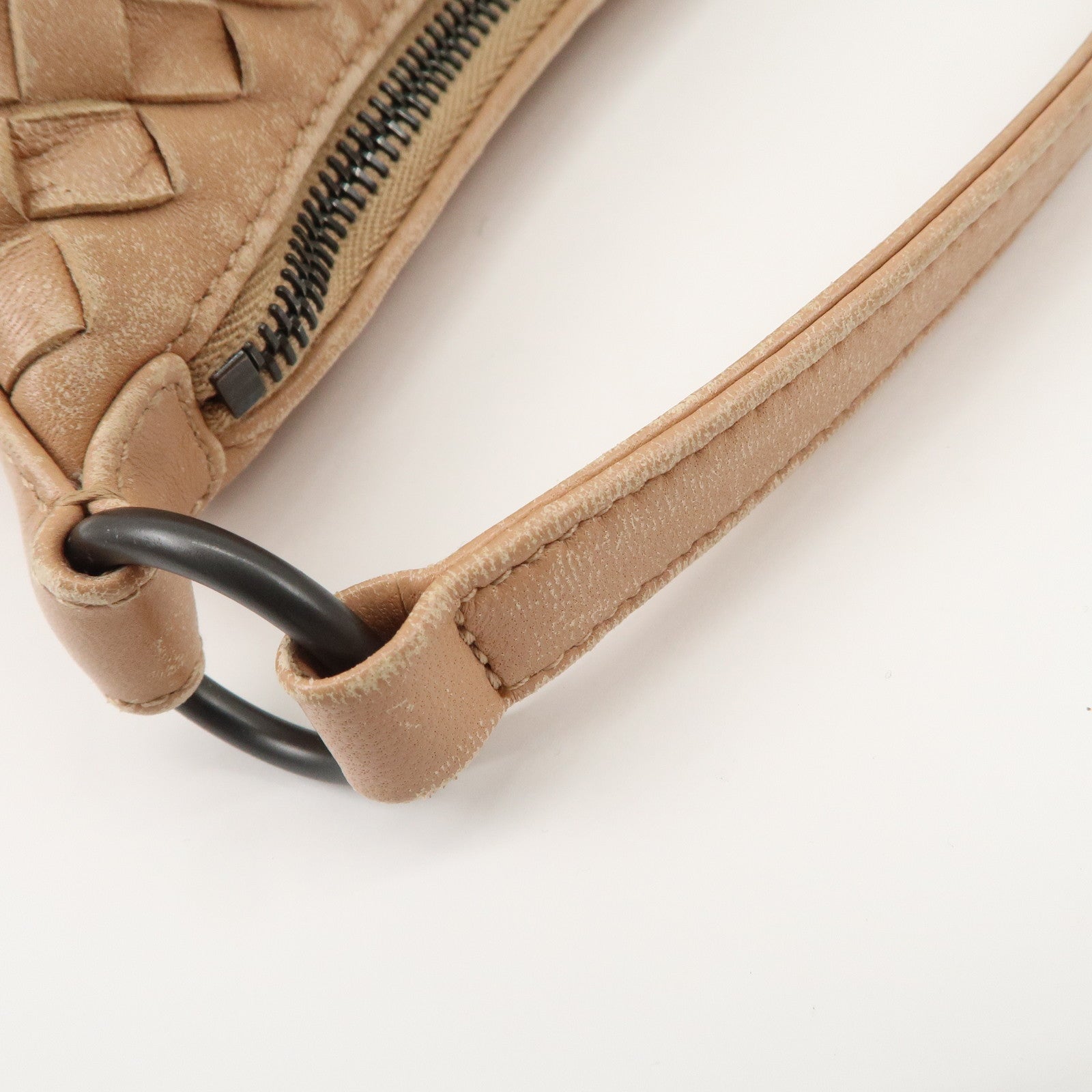 BOTTEGA VENETA Intrecciato Leather Shoulder Bag Hand Bag Pink Used