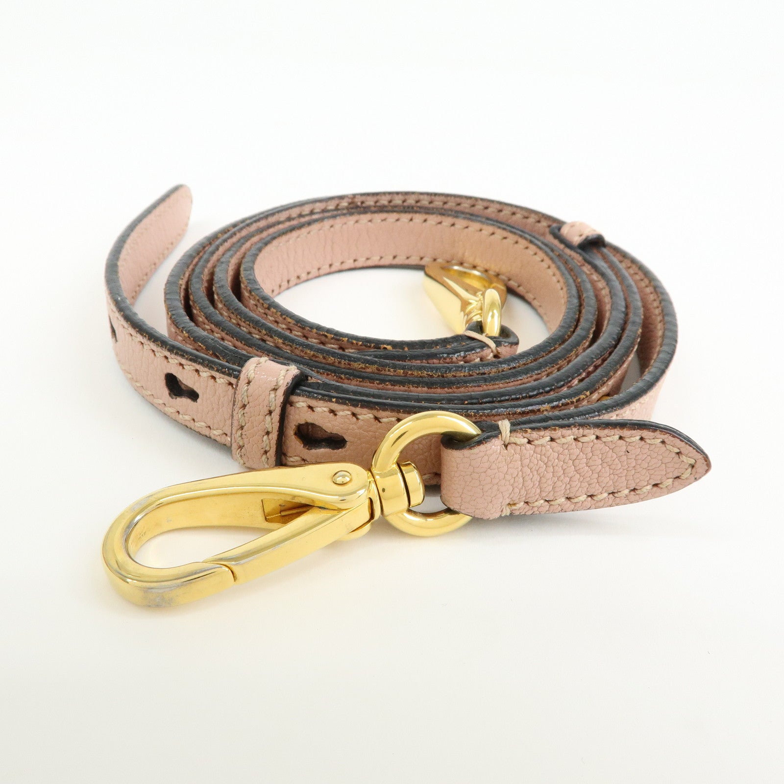 MIU MIU Leather Ribbon Shoulder Bag Crossbody Pink