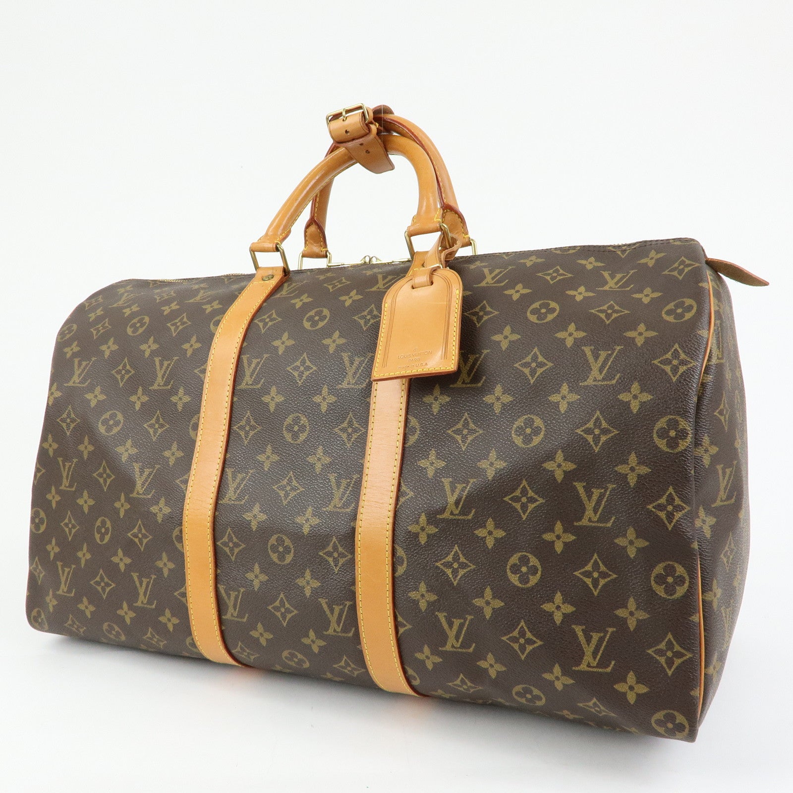 Louis Vuitton Monogram Keep All 50 Boston Bag Hand Bag Brown M41426