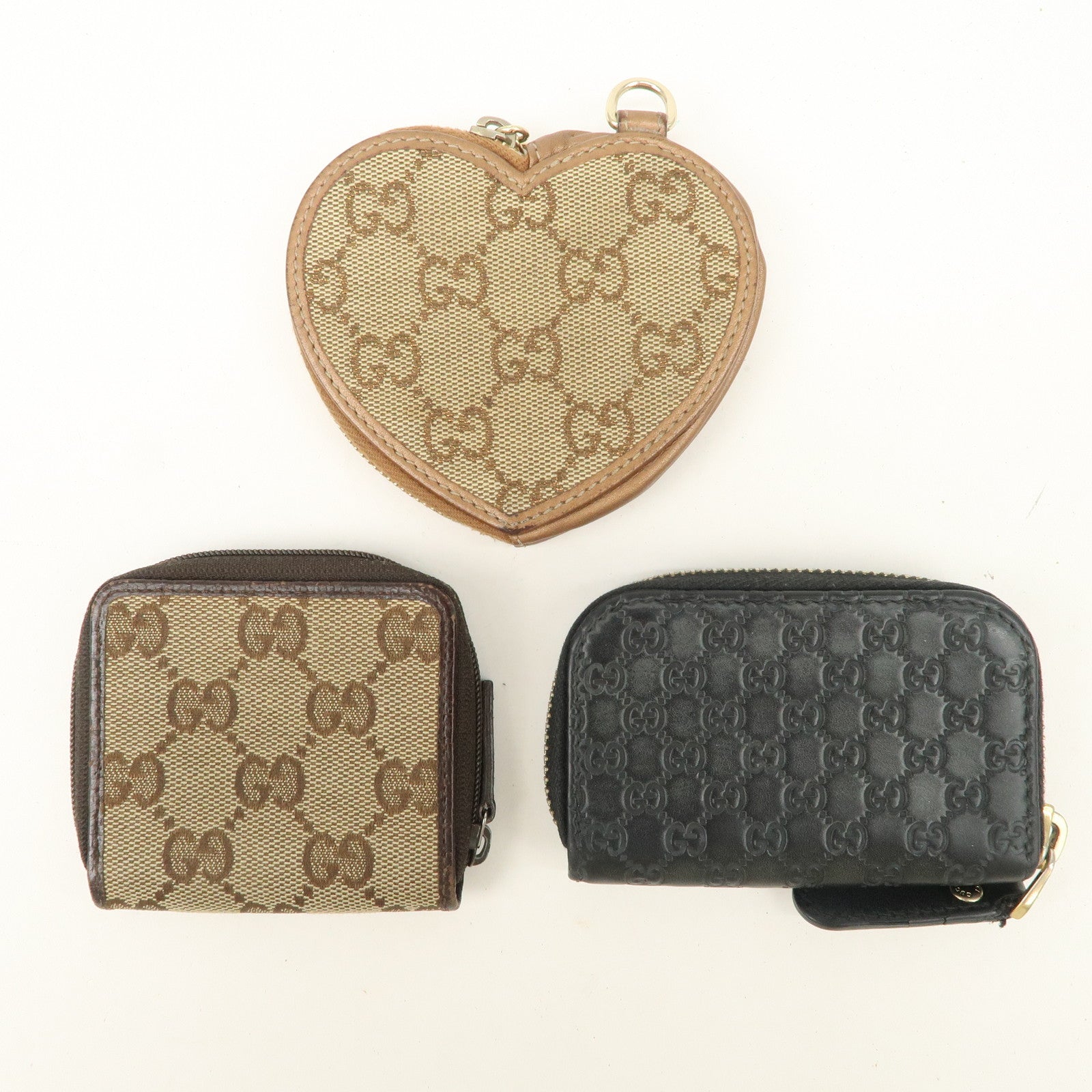 GUCCI Guccissima Leather Coin Case Set Of 3 449896/152615/115253 Used