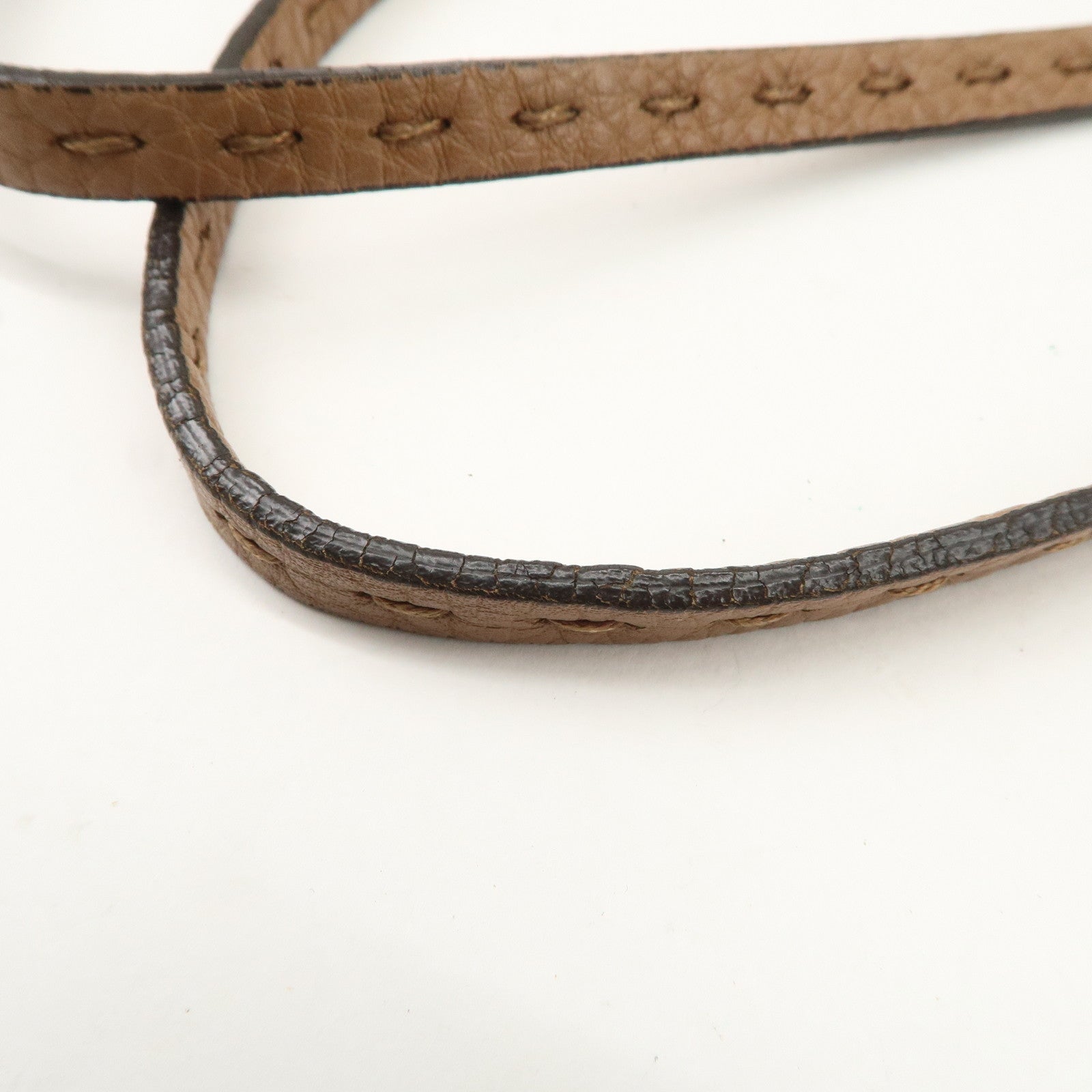 FENDI Selleria Leather Small Carla Tote Bag Shoulder Bag Brown 8BH257 Used