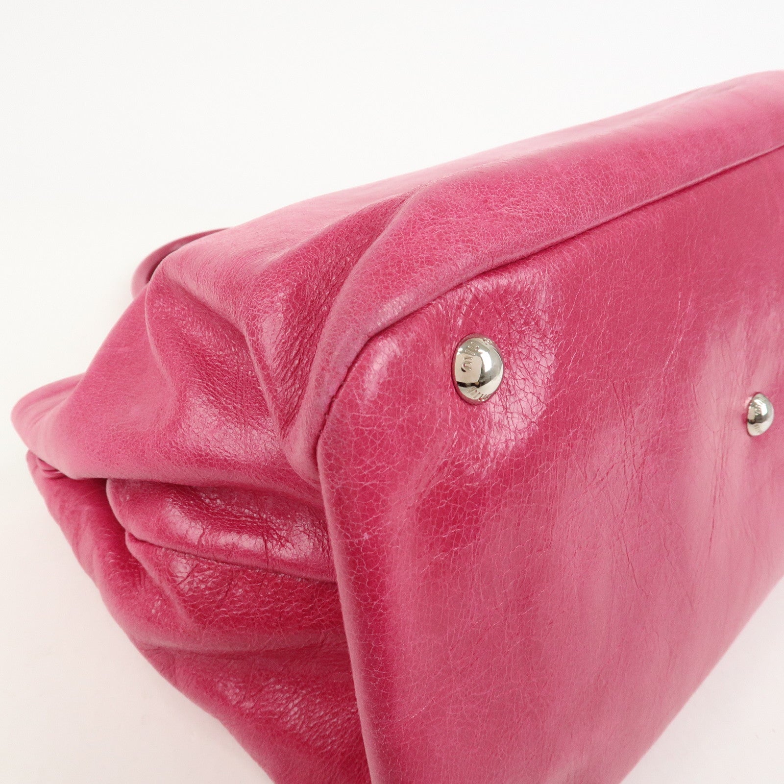 MIU MIU Logo 2Way Bag Hand Bag Shoulder Bag Pink