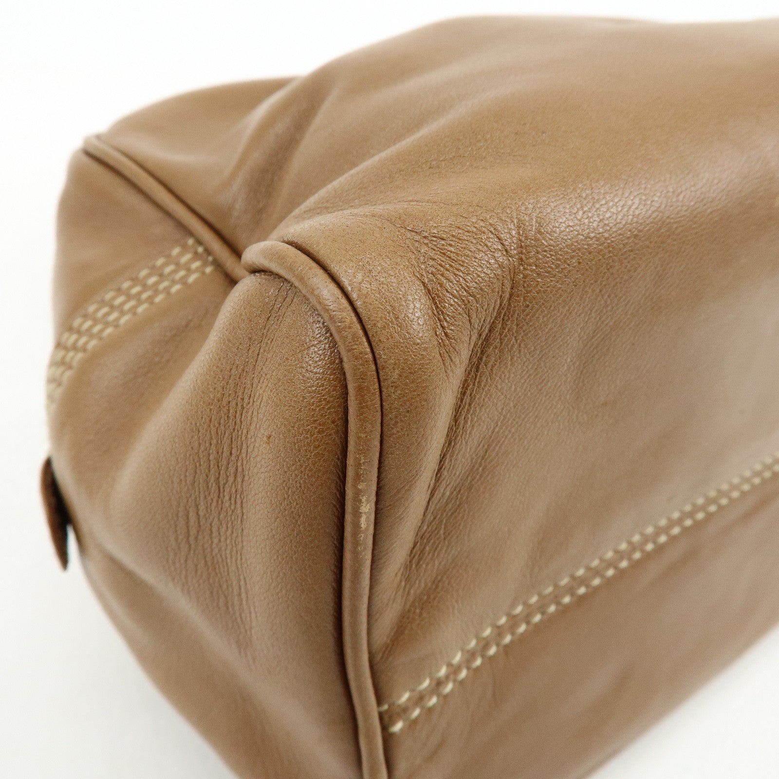 LOEWE Anagram Nappa Leather Hand Bag Mini Boston Bag Brown