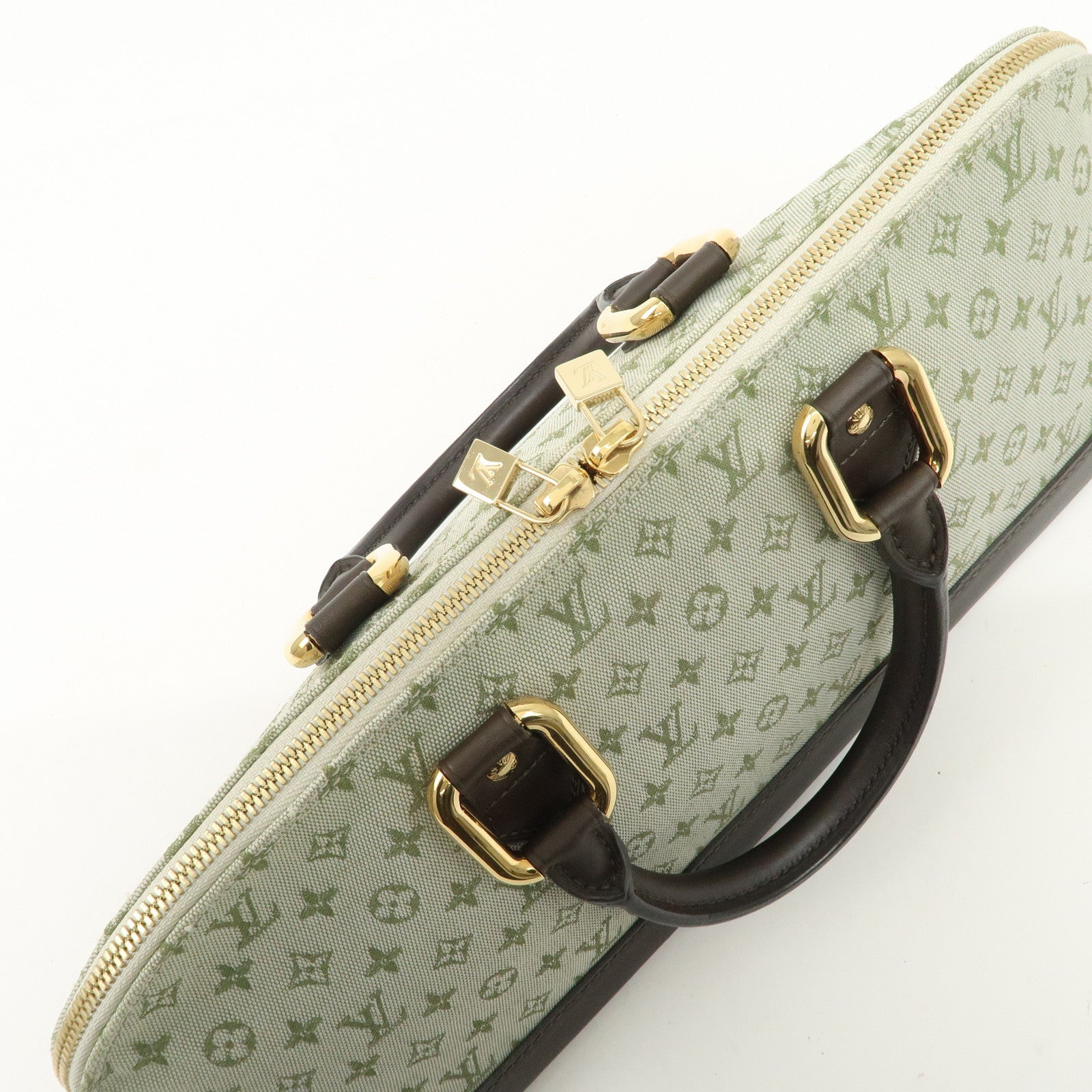 Louis Vuitton Monogram Mini Canvas Alma Long Hand Bag Khaki M92206 Used