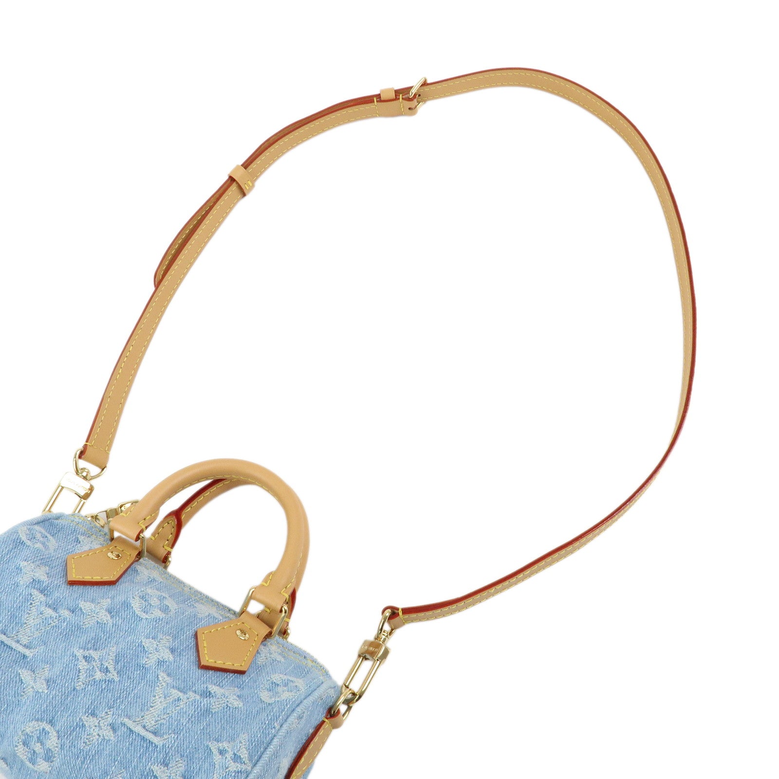 Louis Vuitton Monogram Denim Nano Speedy Mini Hand Bag Blue M11212