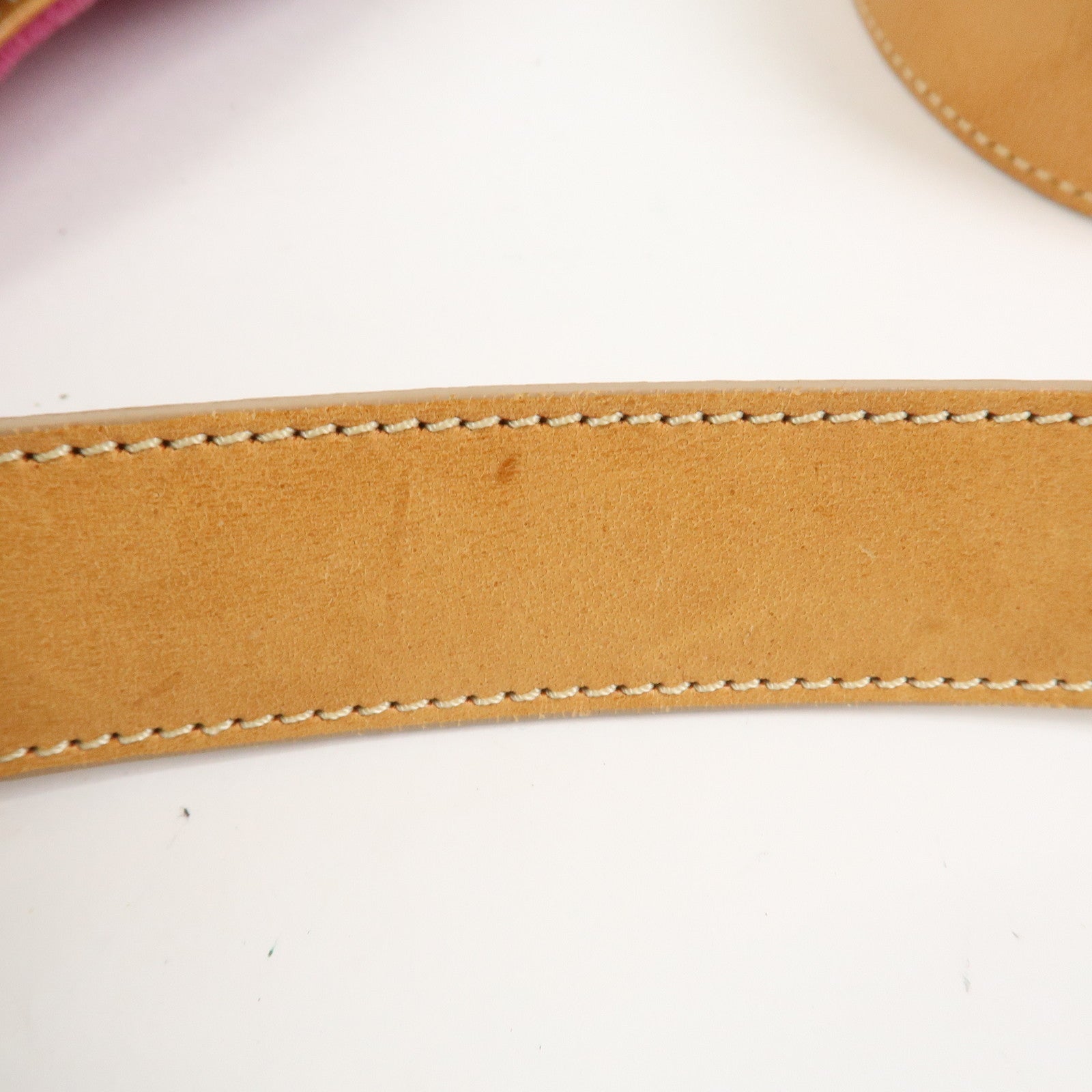CELINE C Macadam Suede Leather Shoulder Bag Pink Light Brown