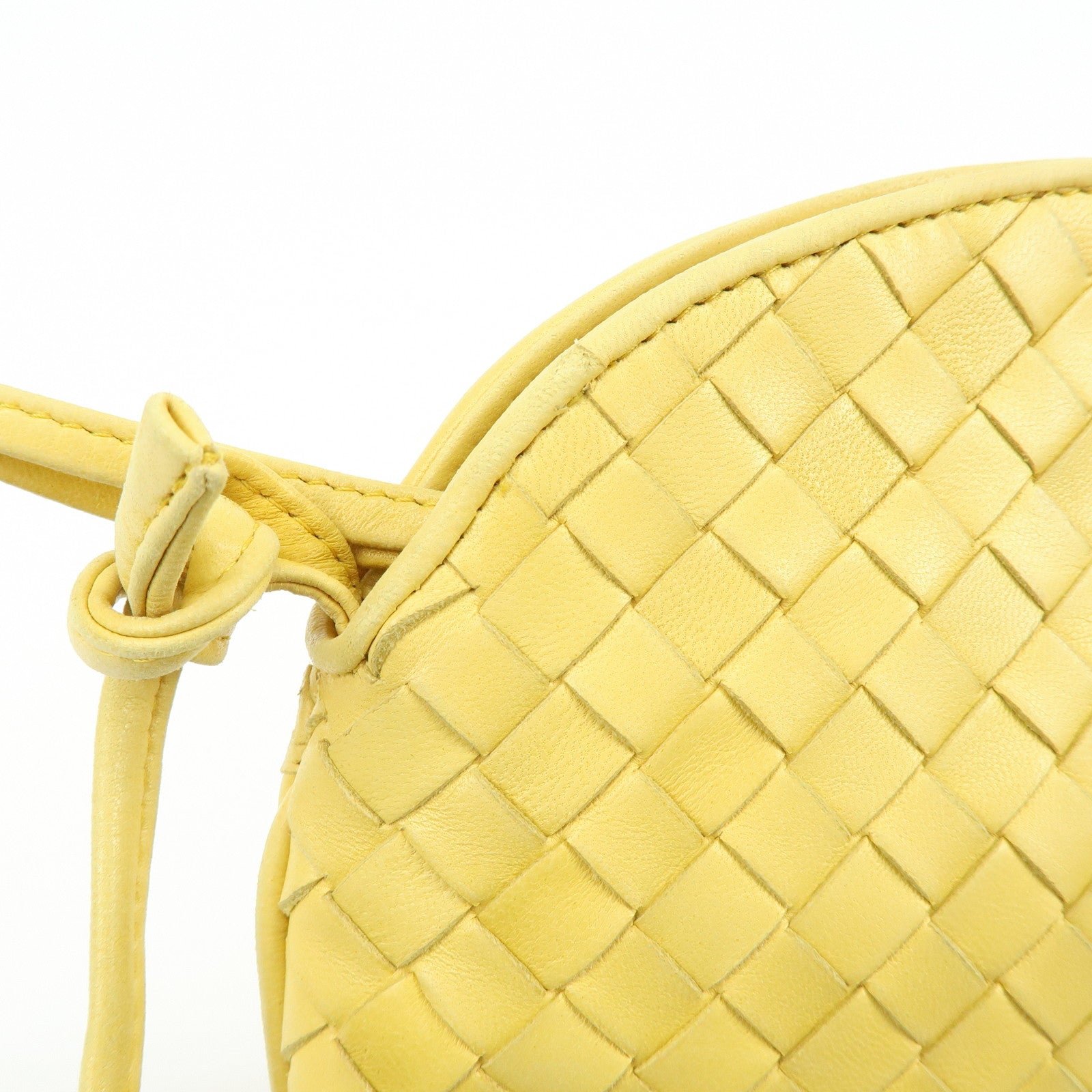 BOTTEGA VENETA Intrecciato Leather Shoulder Crossbody Bag Yellow