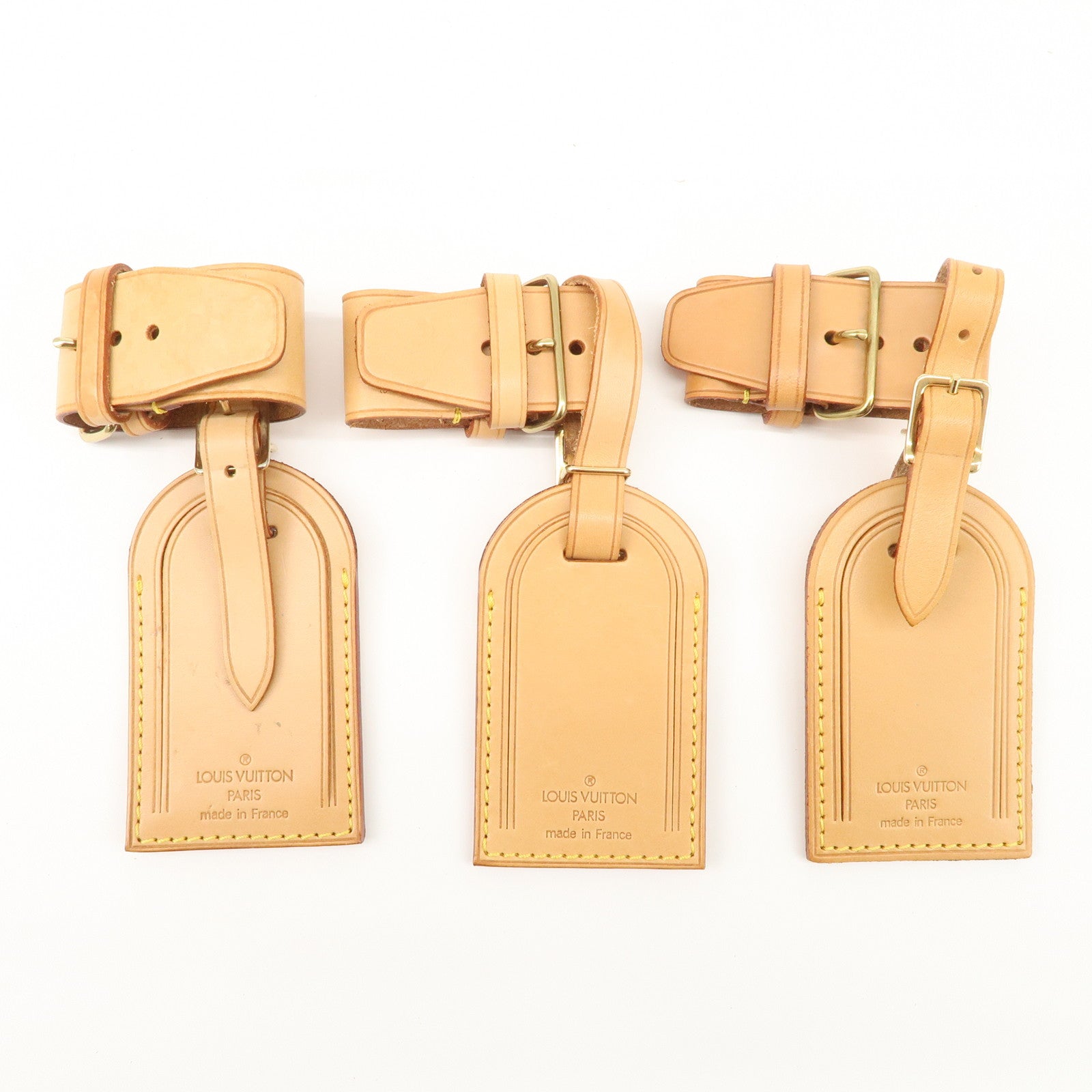 Louis Vuitton Set of 15 Nume Leather Name Tag & Poignet Natural Used