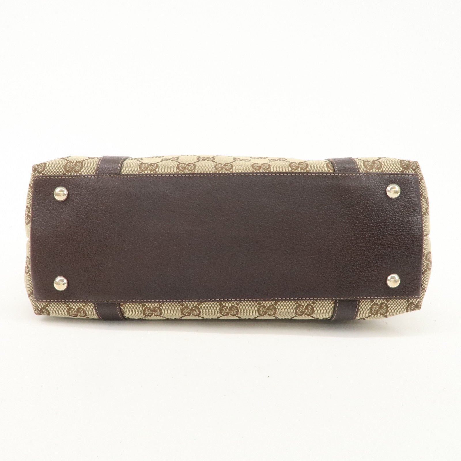 GUCCI Abbey GG Canvas Leather Shoulder Hand Bag Beige Brown 141470 Used
