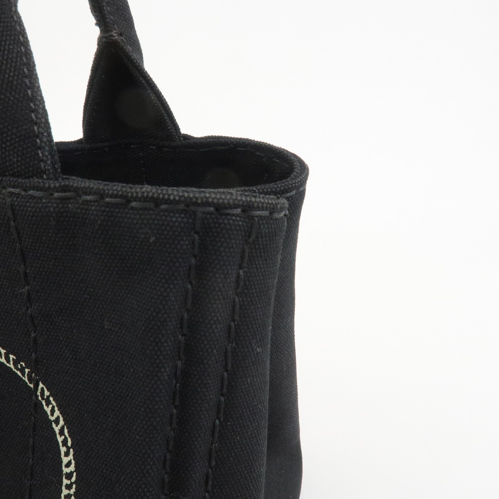 PRADA Canapa Mini Canvas 2Way Bag Hand Bag Black 1BG439