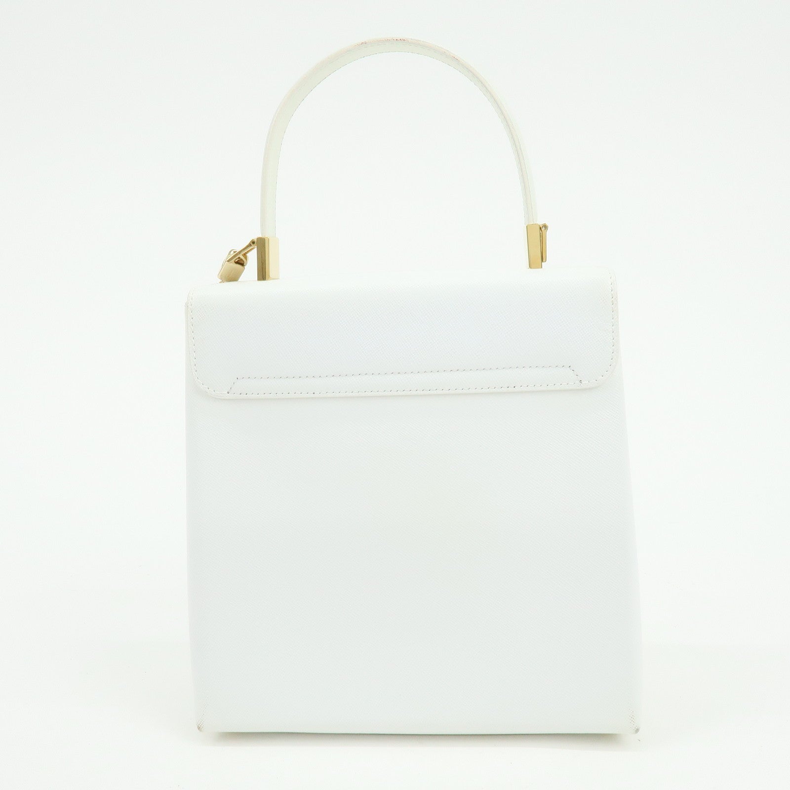 Ferragamo Gancini Leather 2Way Bag Hand Bag Shoulder Bag White