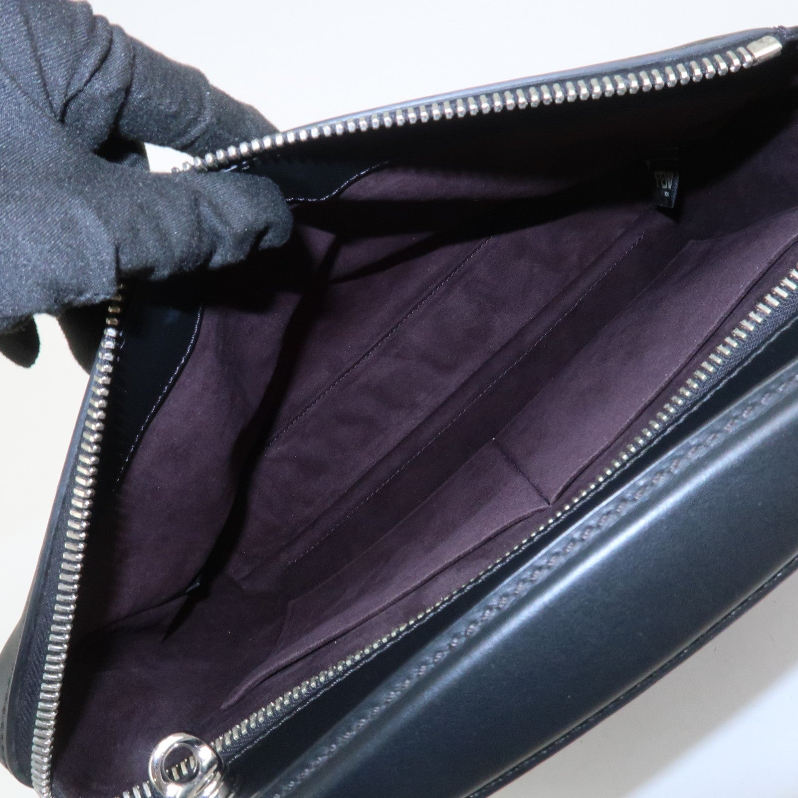 FENDI Dotcom Leather 2WAY Bag Hand Bag Shoulder Bag Black 8BN293