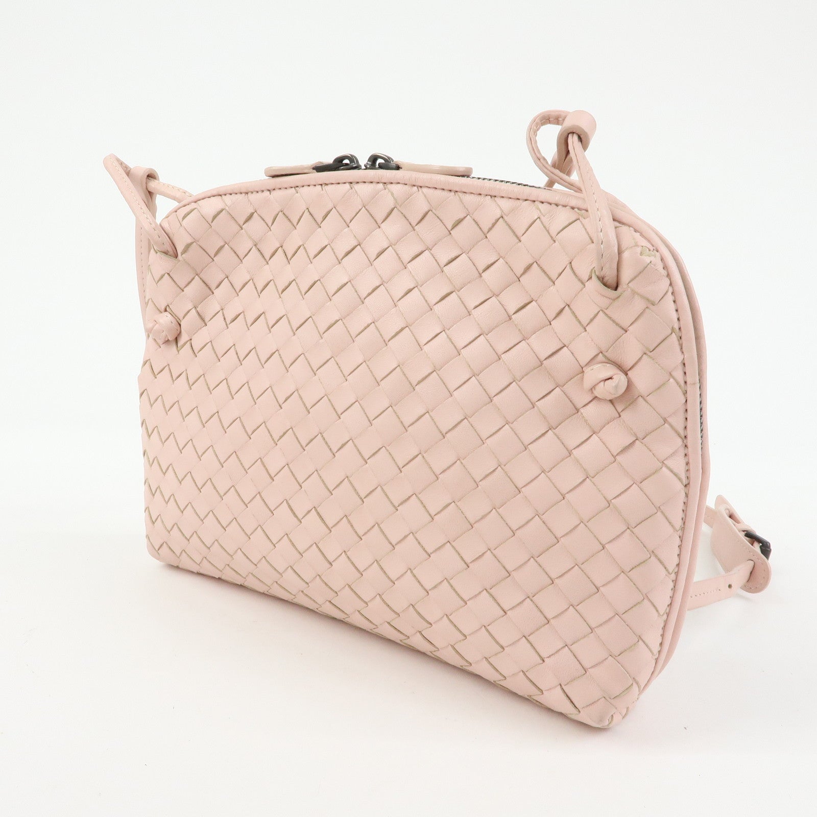 BOTTEGA VENETA Intrecciato Leather Shoulder Bag Pink 245354
