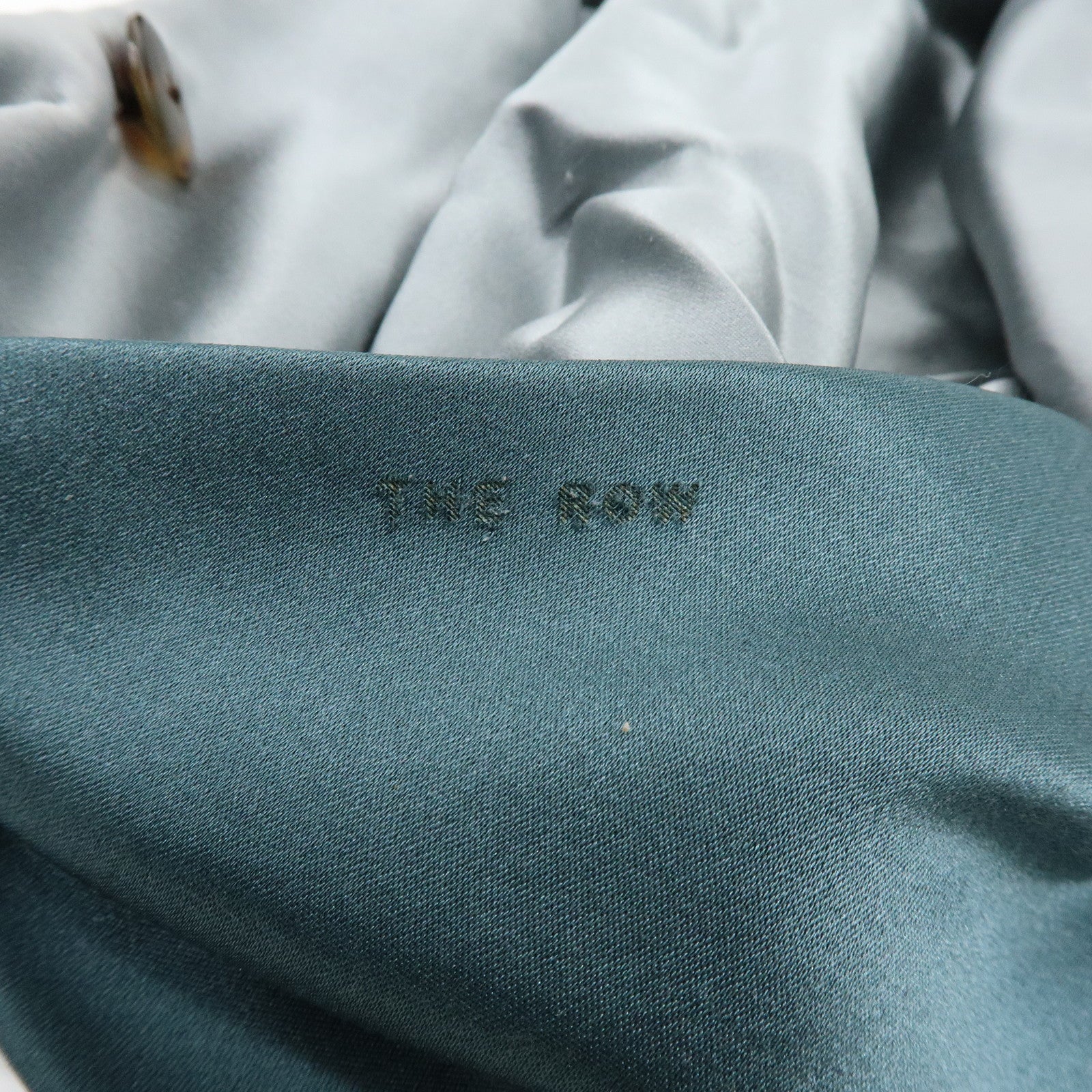 THE ROW Ascot Silk100% Hand Bag Emerald Green