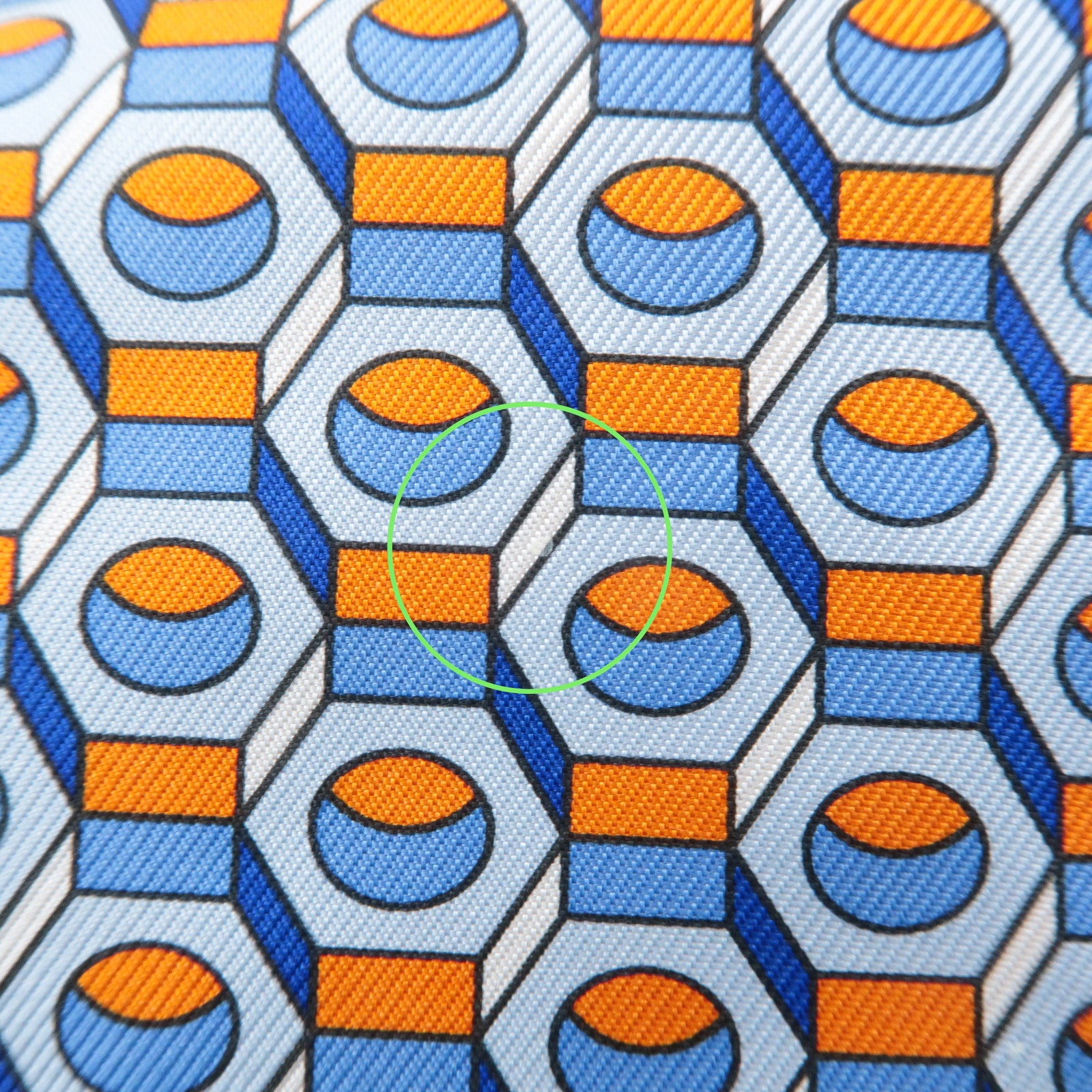 HERMES Eau des Voyages PM Silk Pouch Orange Blue Used