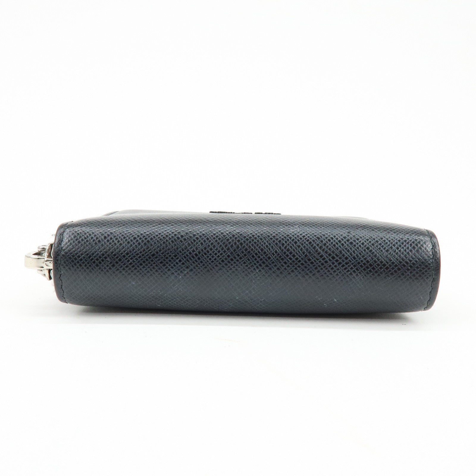 PRADA Saffiano Leather Compact Wallet Coin Case Card Case Black