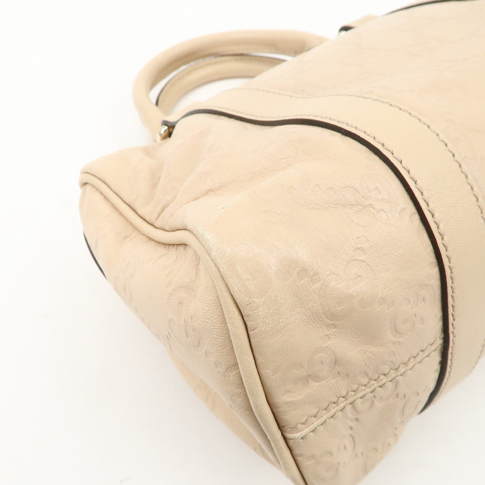 GUCCI Guccissima Leather Mini Boston Bag Pink Beige 193604