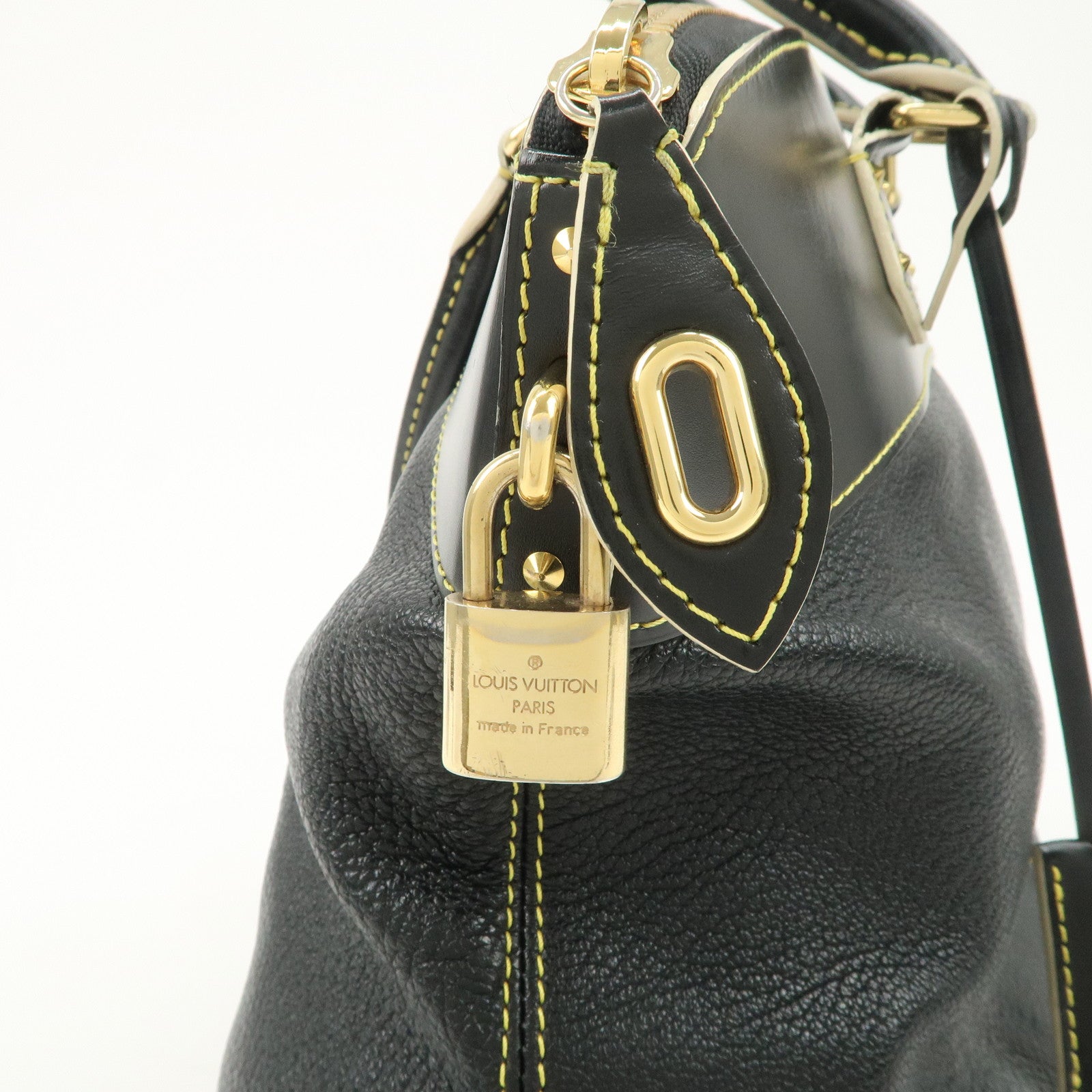 Louis Vuitton Suhari Leather Lock It MM Hand Bag Noir Black M91875