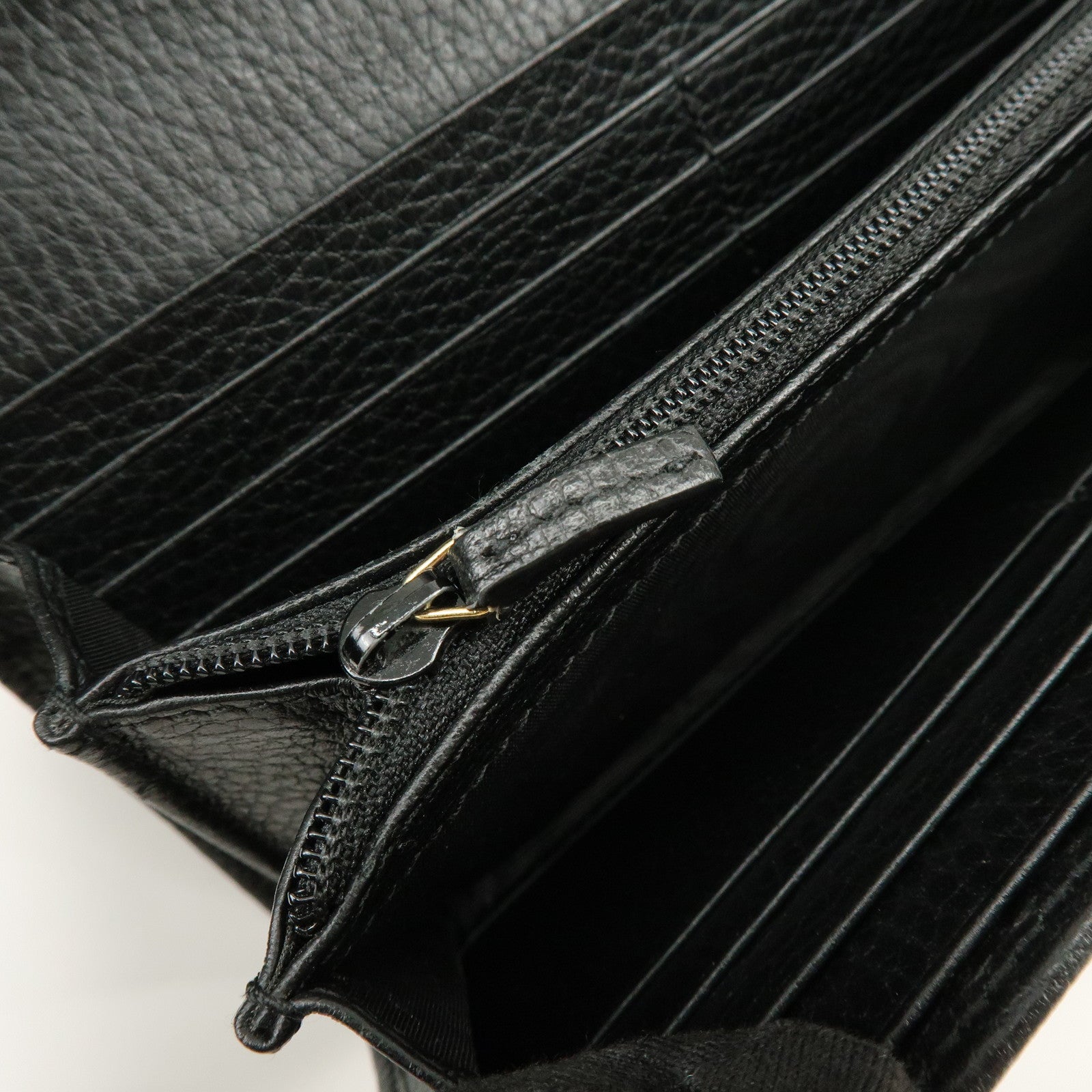 GUCCI GG Marmont Leather Long Wallet Black 456116