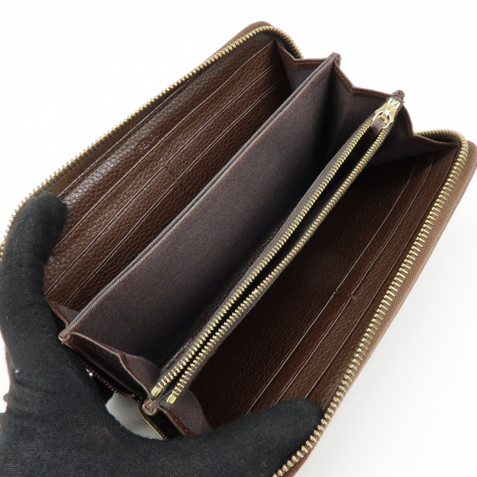 FENDI Zucca Set of 2 Canvas Compact Wallet Long Wallet 30729