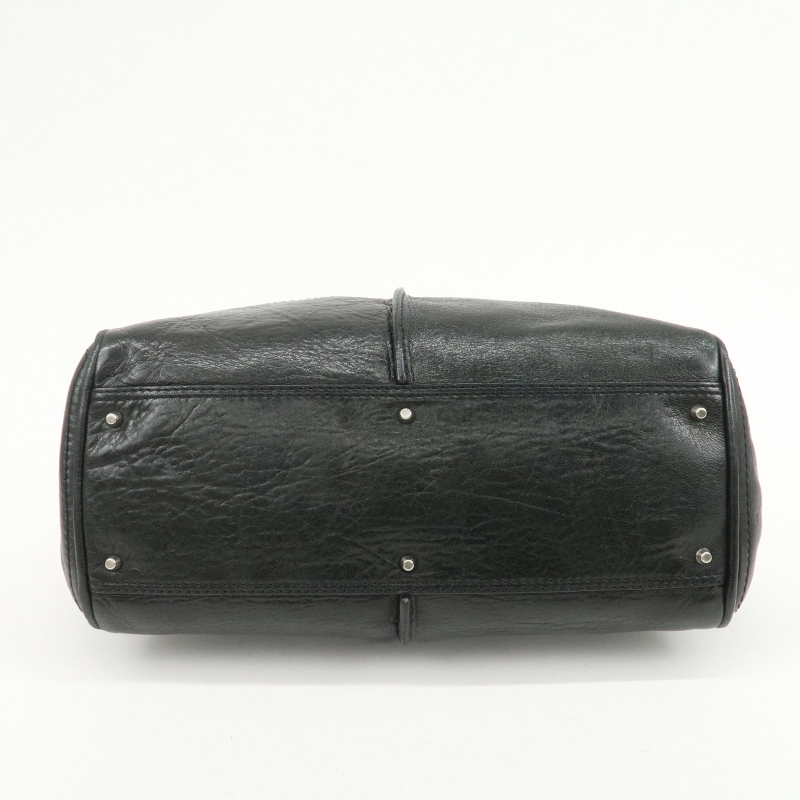 Chloe Paddington Leather Canvas Shoulder Bag Black Gray