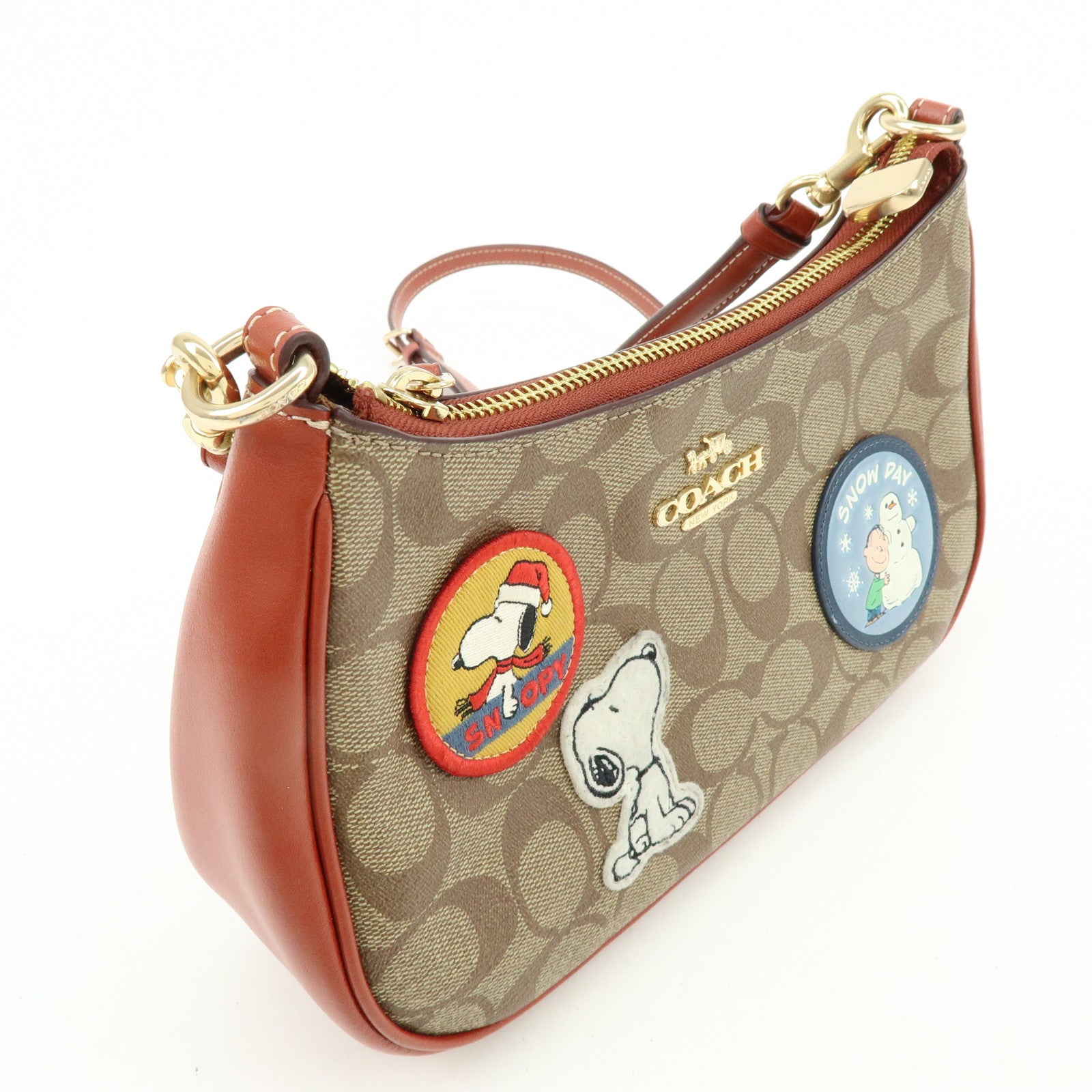 COACH PEANUTS Teri Signature PVC Leather Shoulder Crossbody Bag