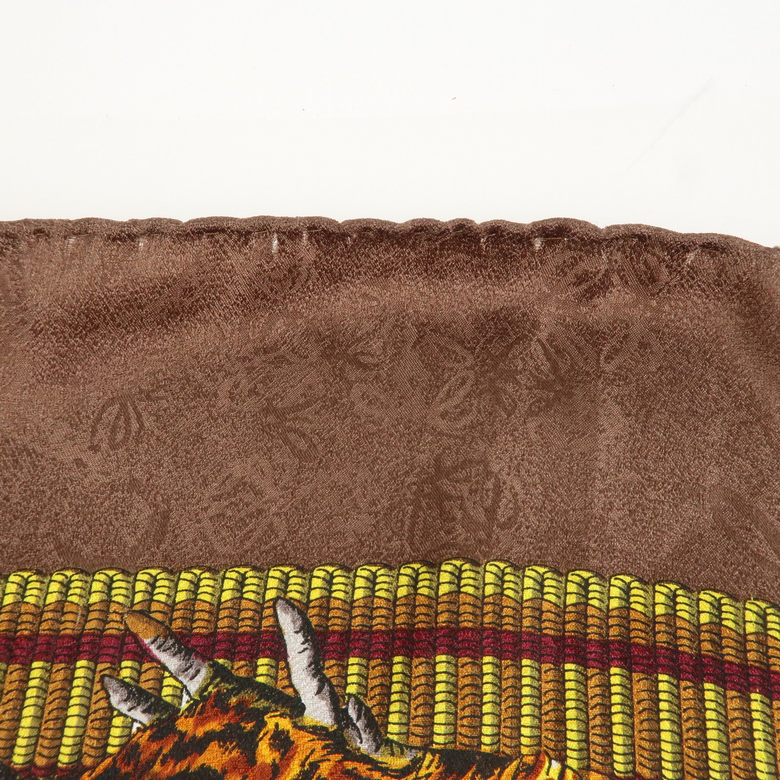 LOEWE Silk 100% Scarf Brown White