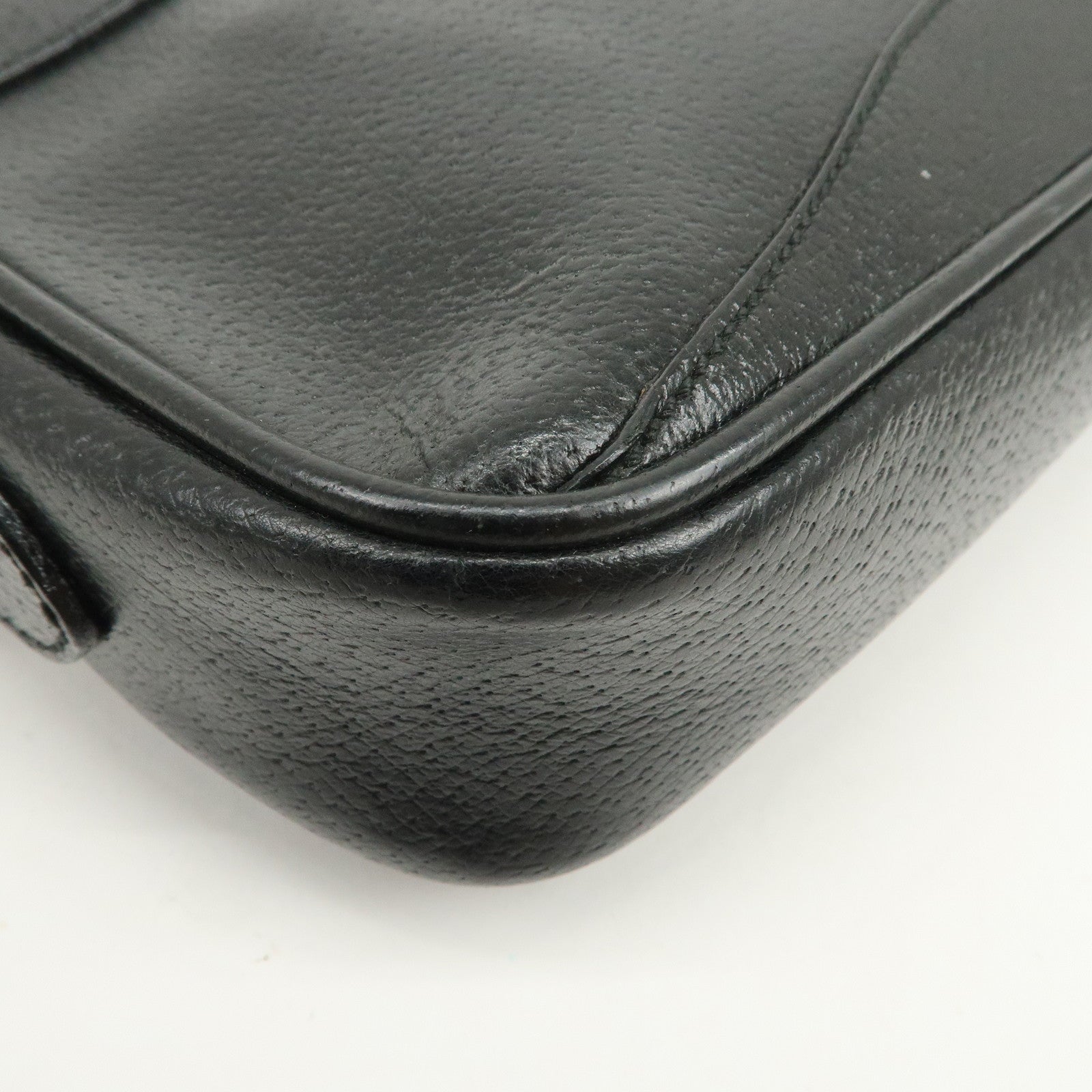 GUCCI Diamante Leather Clutch Bag Wristlet Bag Black 018・1095・3701