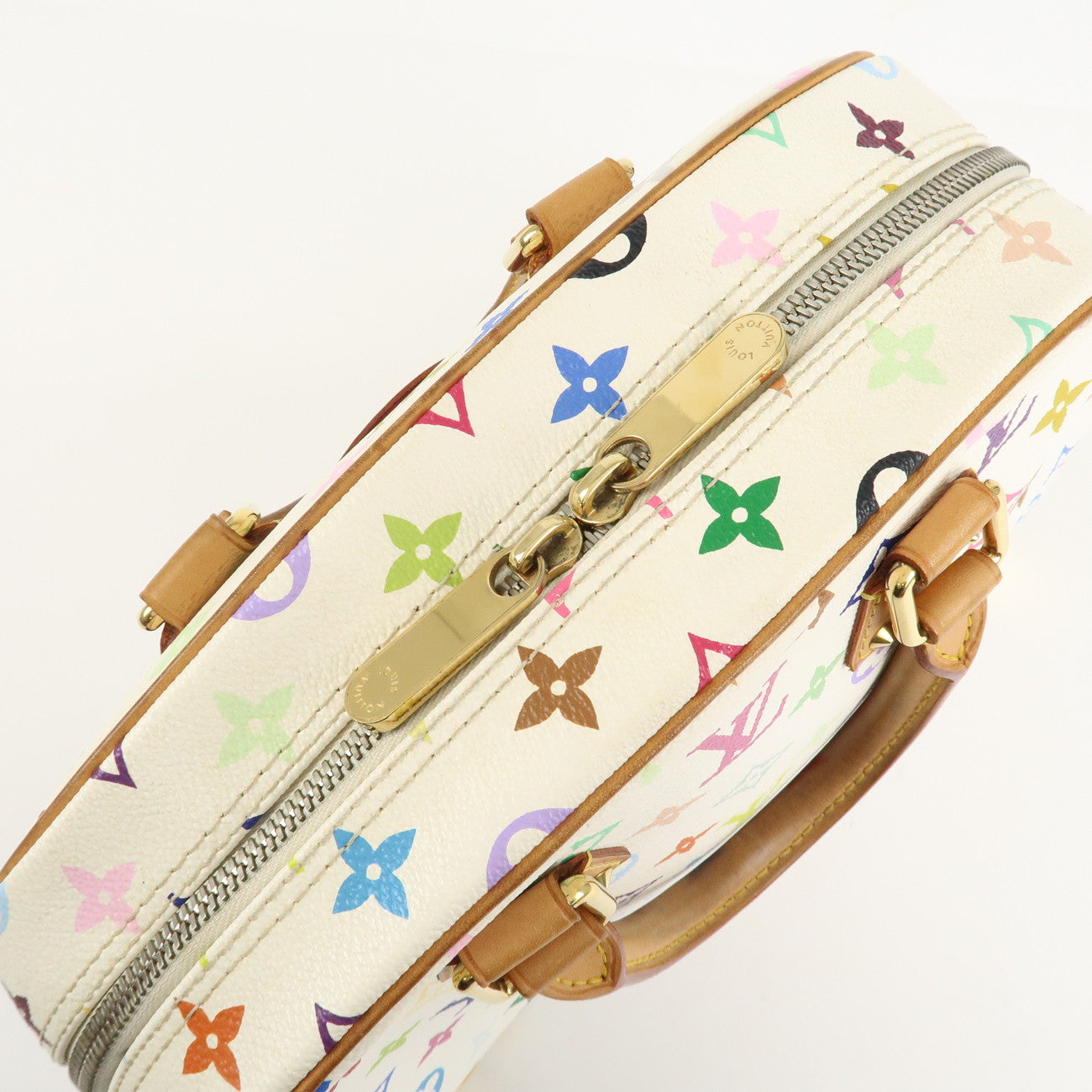 Louis Vuitton Monogram Multicolor Trouville Hand Bag Blanc M92662 Used