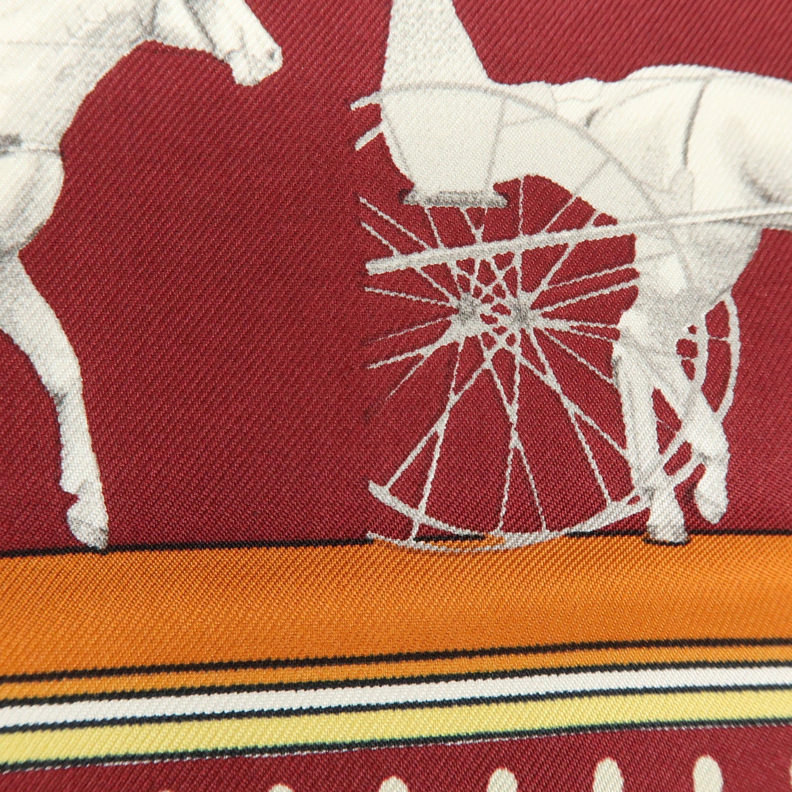 HERMES Carre 90 Silk 100% Scarf SEQUENCES Horse Print Brown