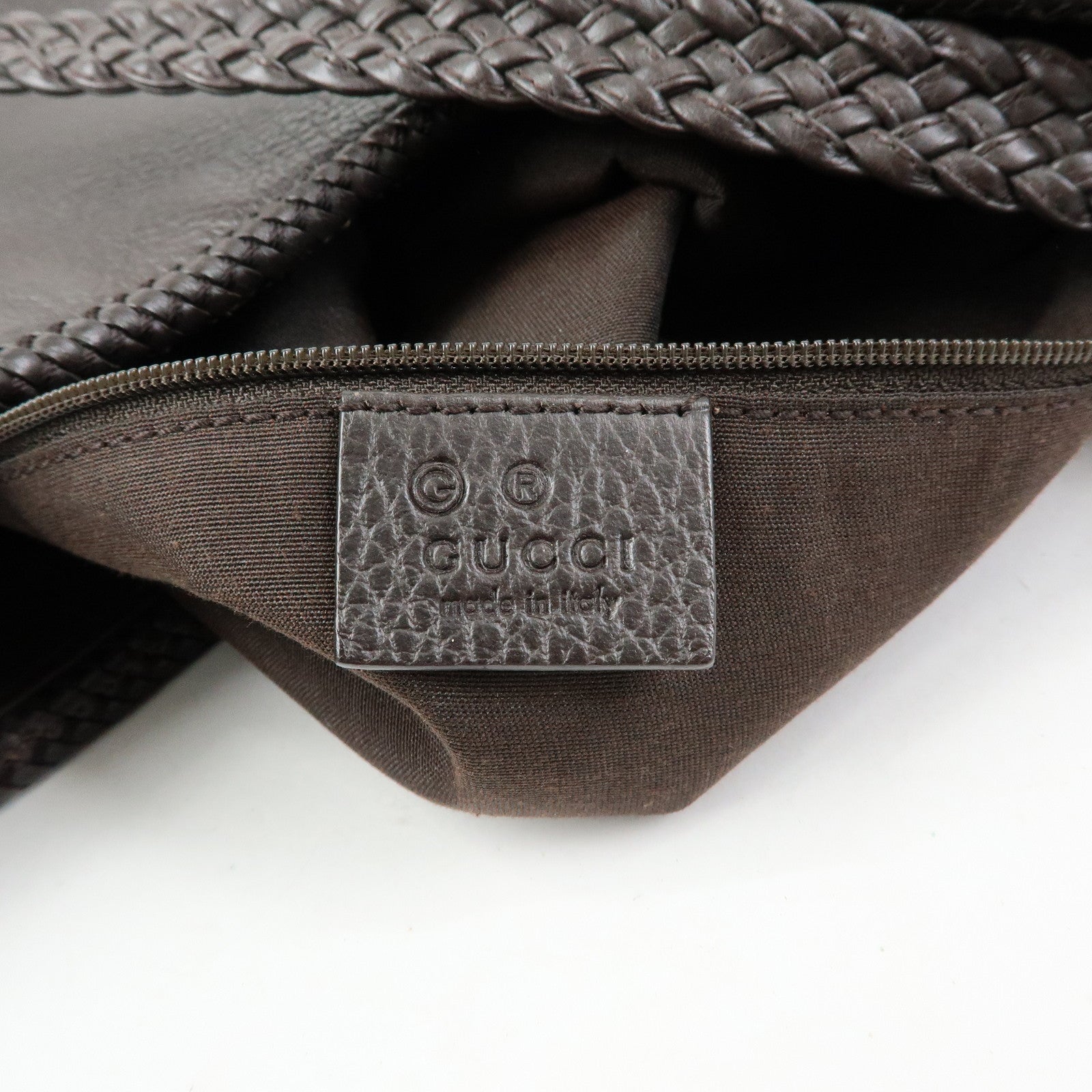 GUCCI Leather Tassel Shoulder Bag Hand Bag Dark Brown 336659