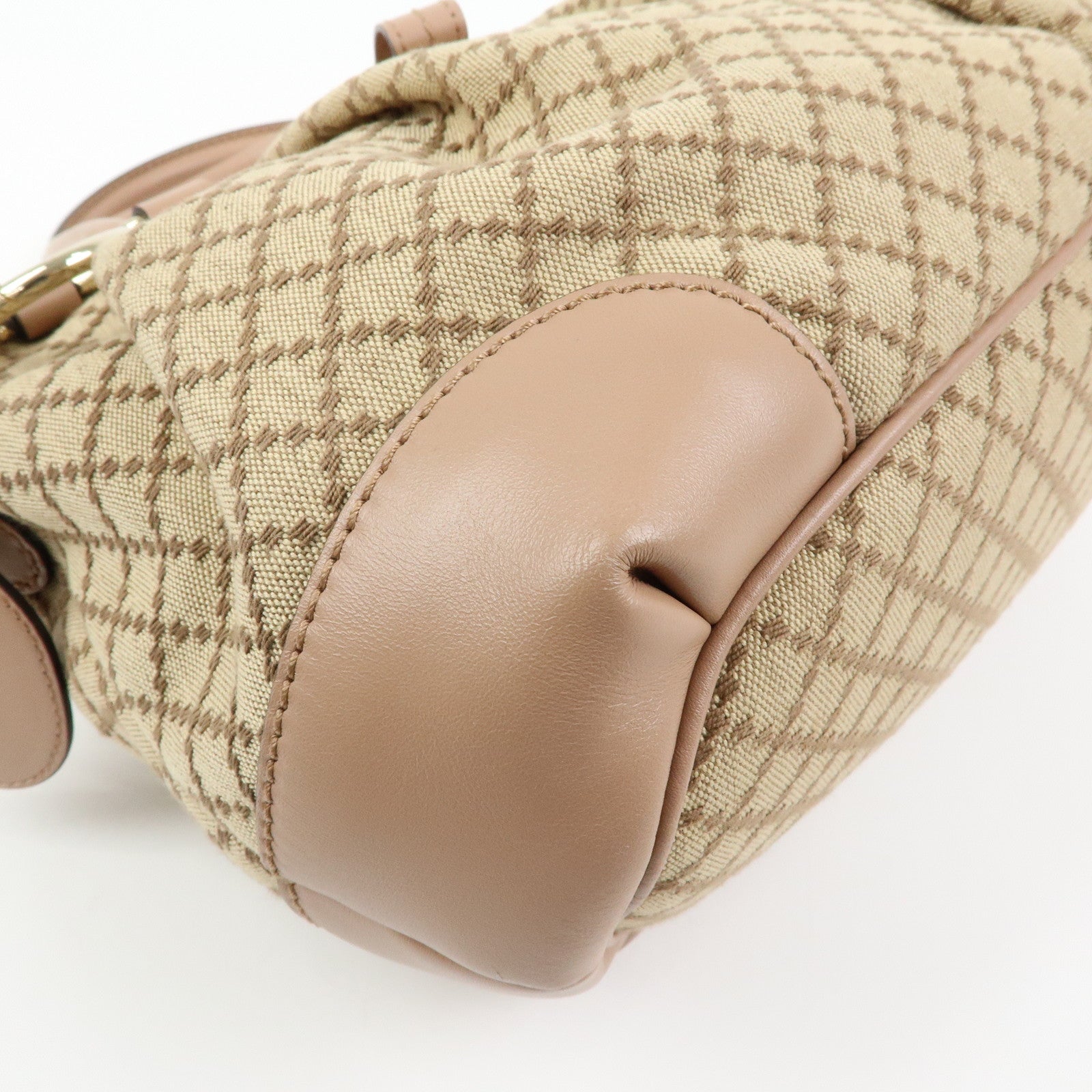 GUCCI Sukey Interlocking G Diamante 2Way Shoulder Bag Beige 247902