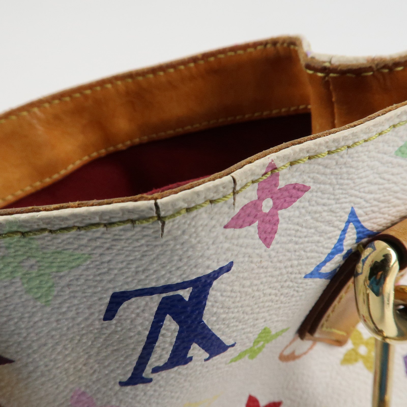 Louis Vuitton Monogram Multicolor Audra Hand Bag Blanc M40047 Used