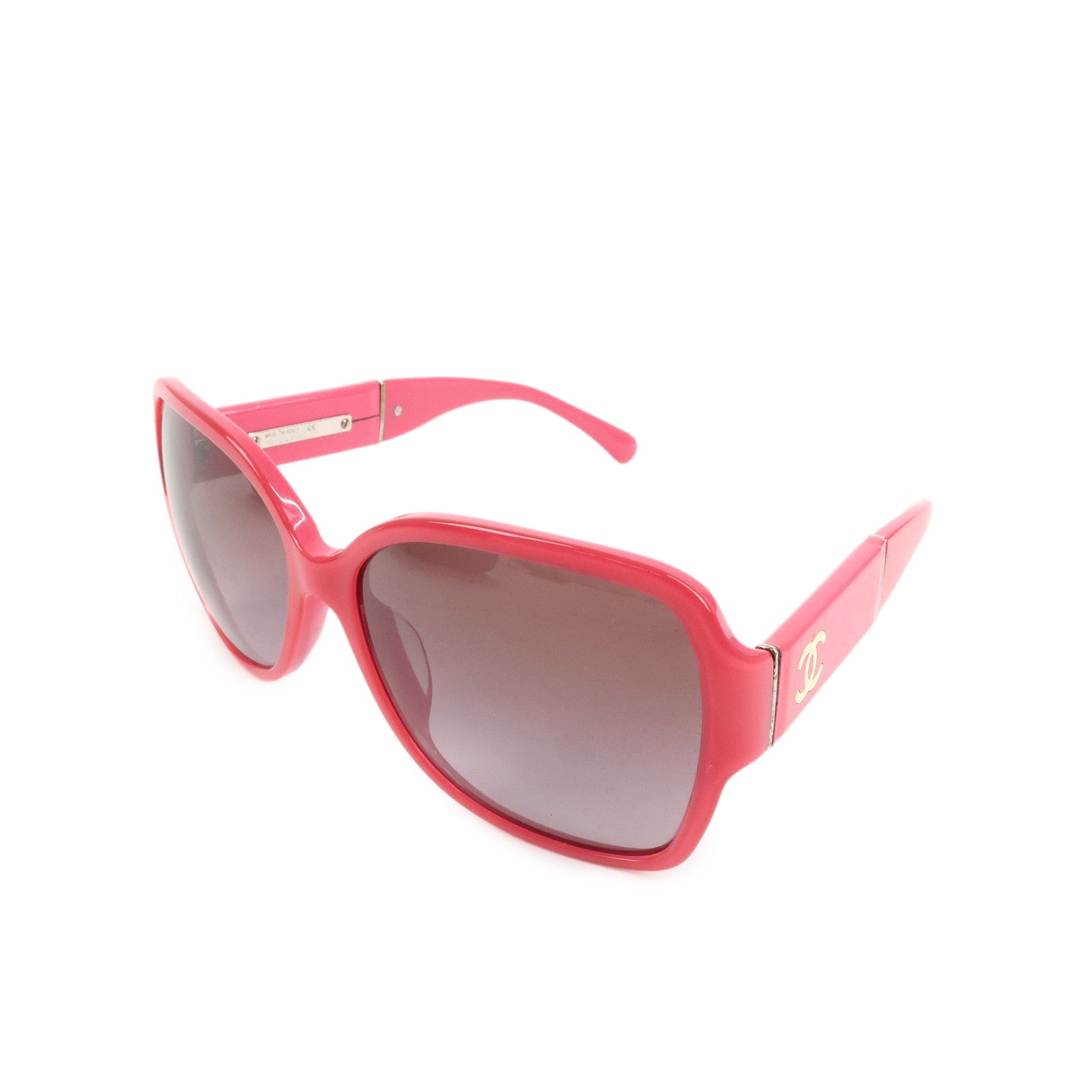 CHANEL Plastic Side COCO Mark Sunglasses Pink 1349/3P Used