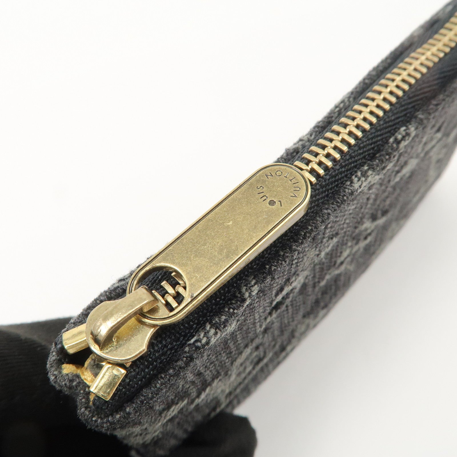 Louis Vuitton Monogram Denim Pochette Cles Coin Case Black M95616