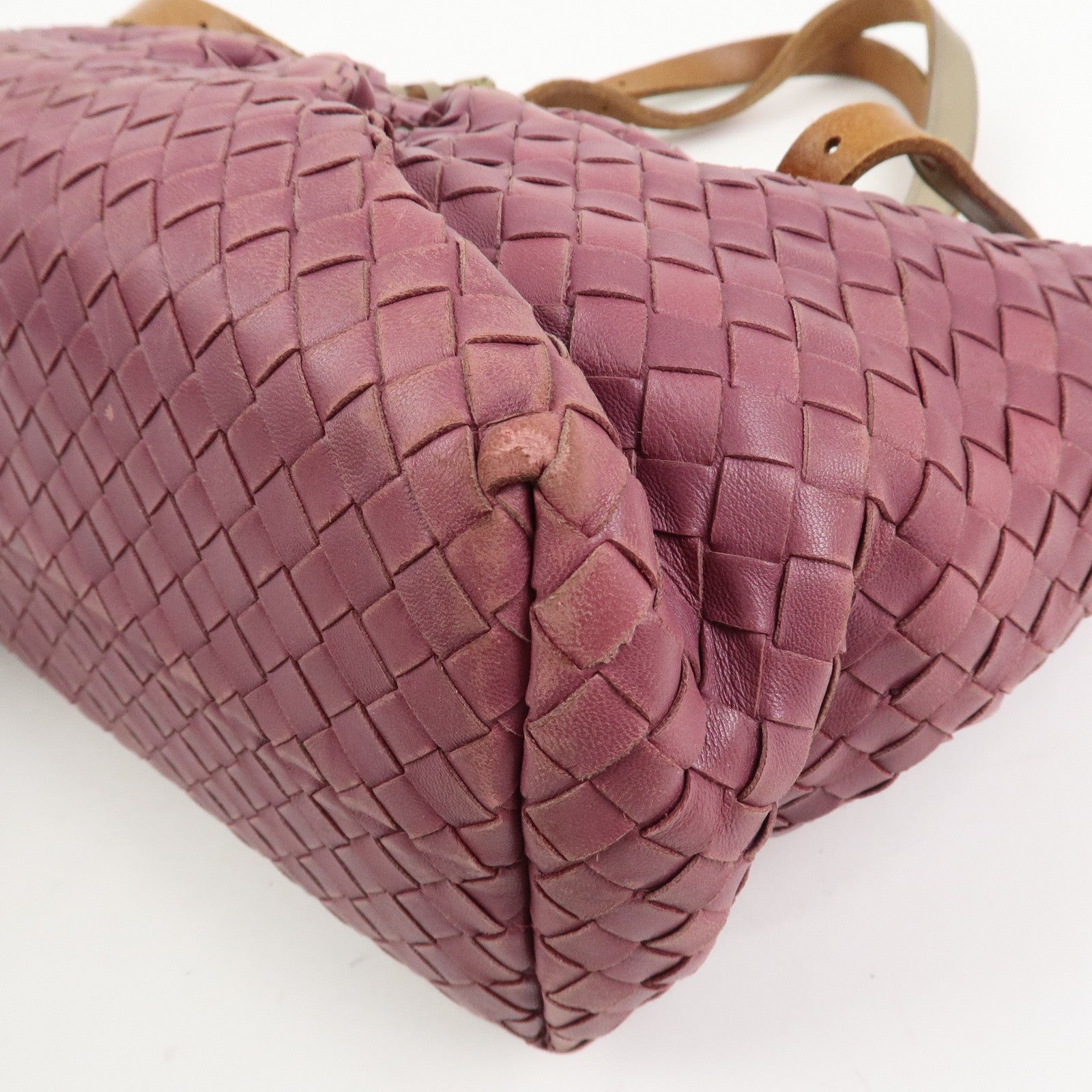 BOTTEGA VENETA Intrecciato Leather Tote Bag Hand Bag Purple